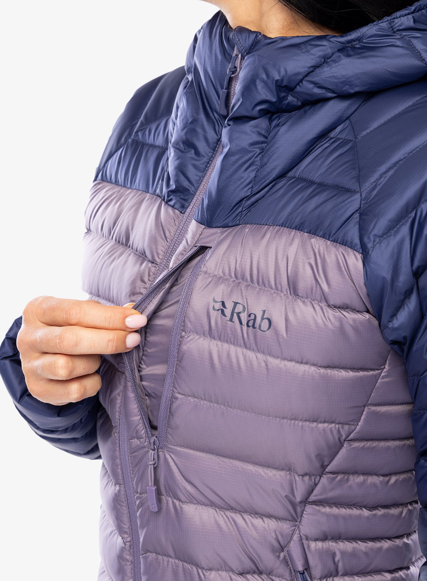 Пуховик жіноча Rab Microlight Alpine Jacket - patriot blue/purple sage