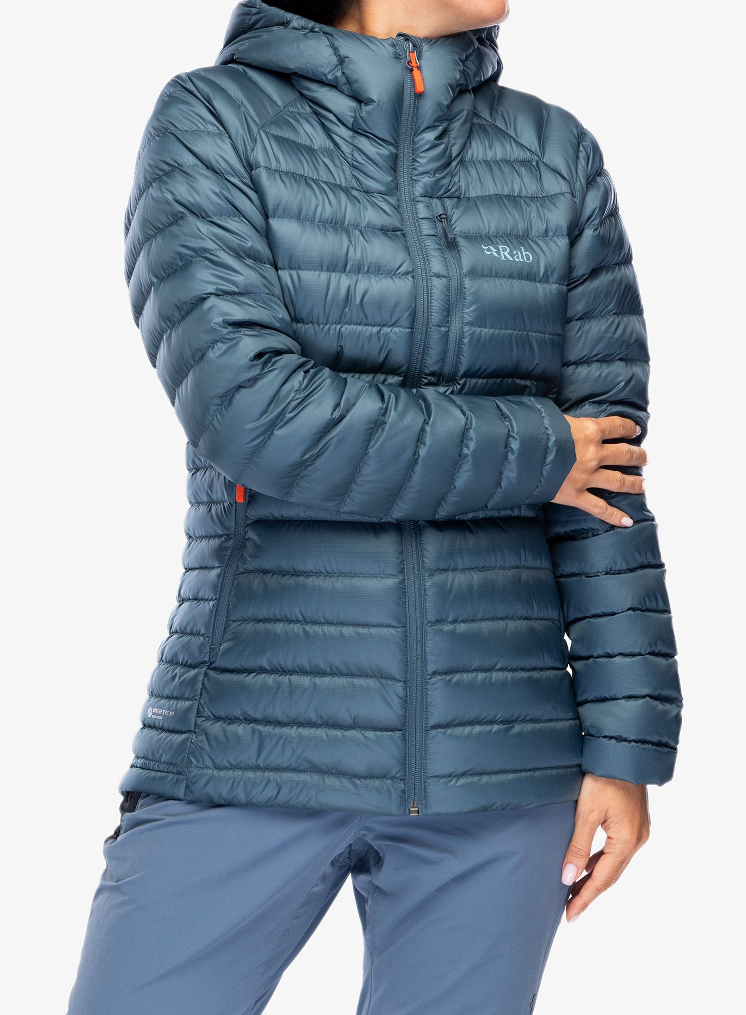 Пуховик жіноча Rab Microlight Alpine Long Jacket - orion blue