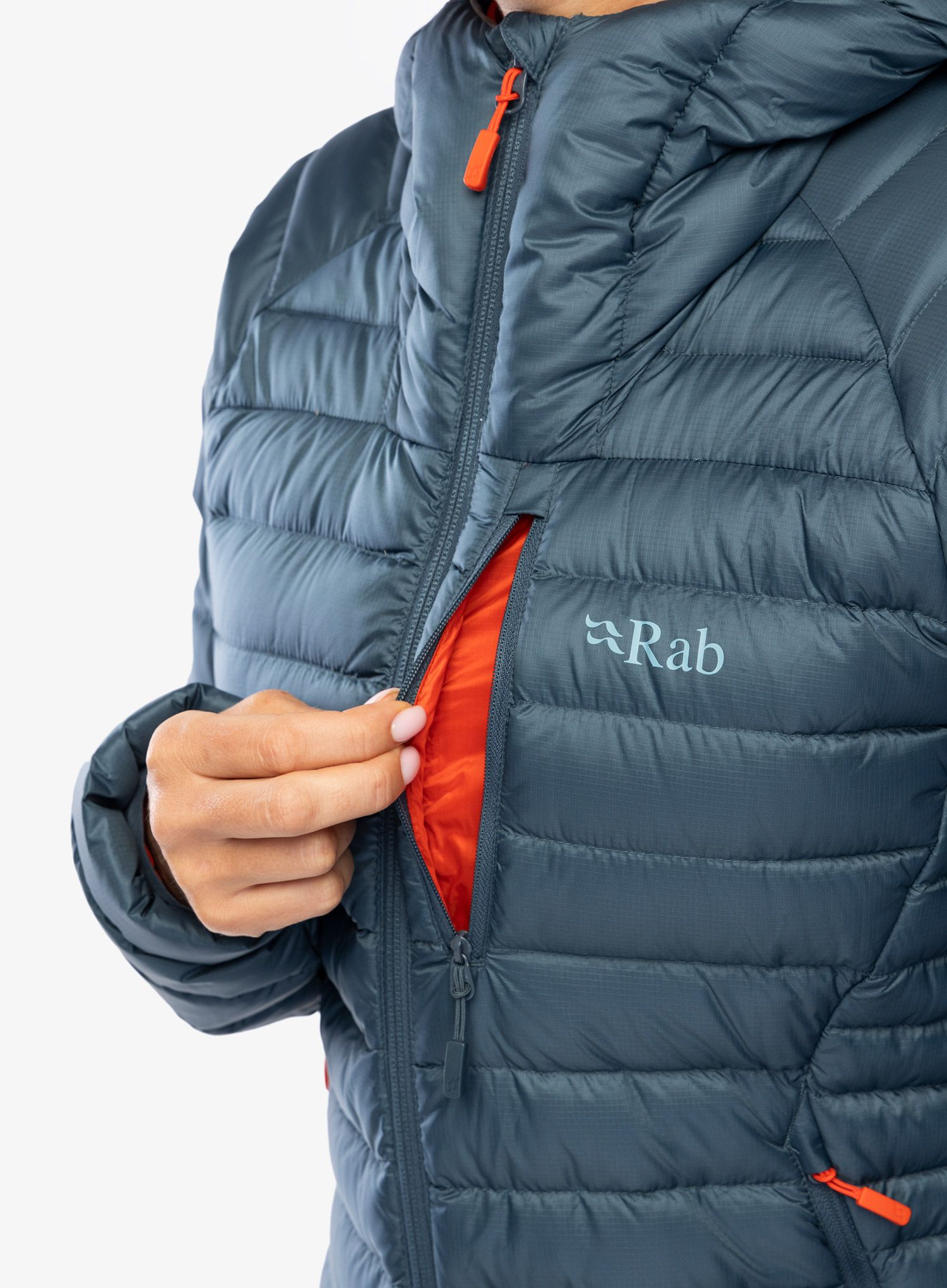 Пуховик жіноча Rab Microlight Alpine Long Jacket - orion blue