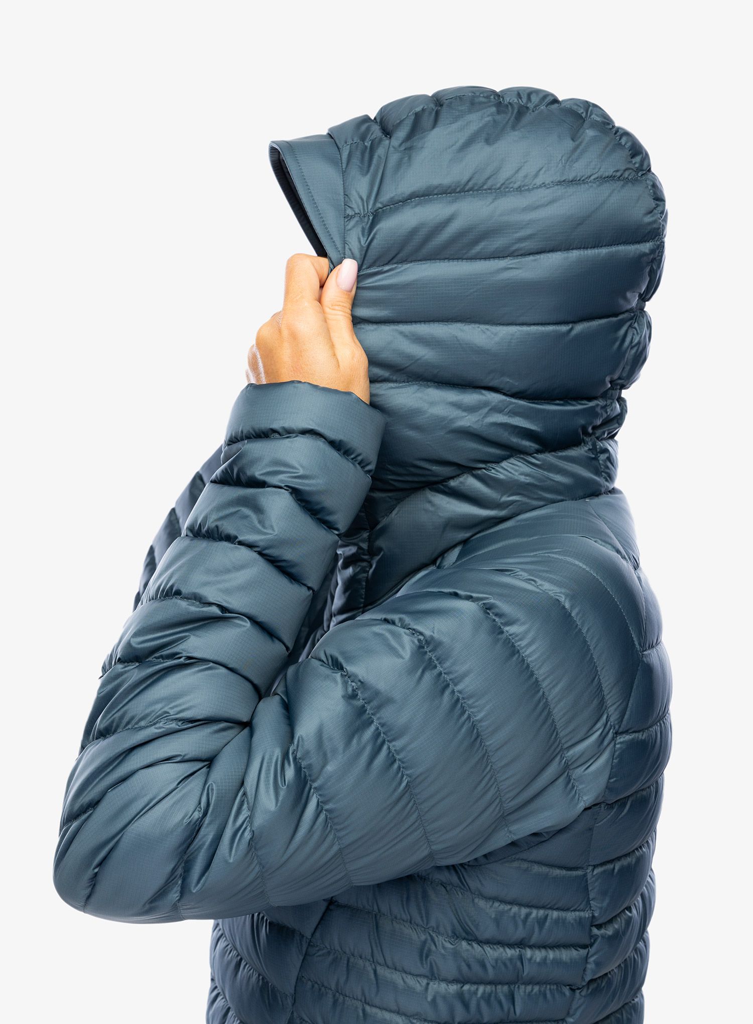 Пуховик жіноча Rab Microlight Alpine Long Jacket - orion blue