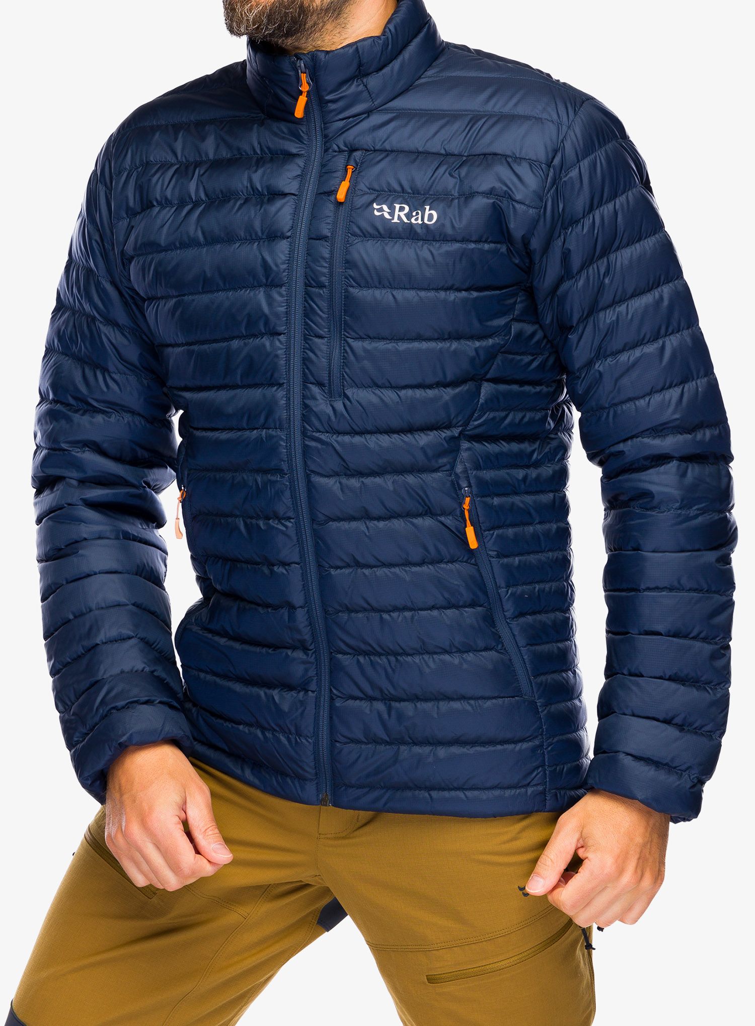 Пуховик Rab Microlight Jacket - deep ink/marmalade