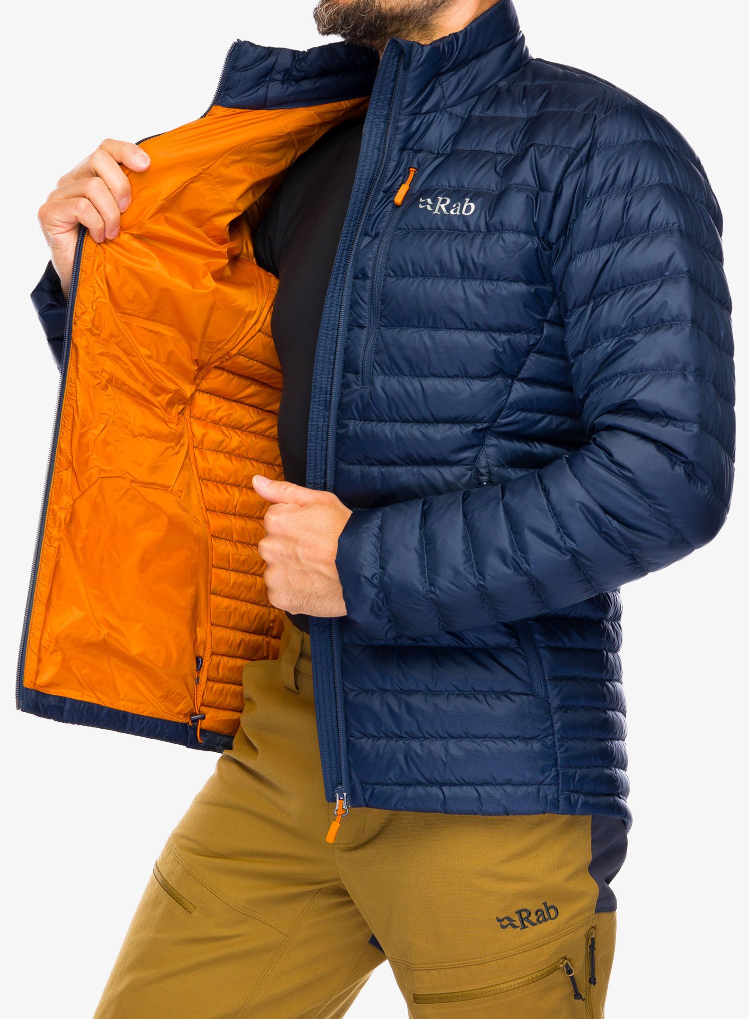 Пуховик Rab Microlight Jacket - deep ink/marmalade