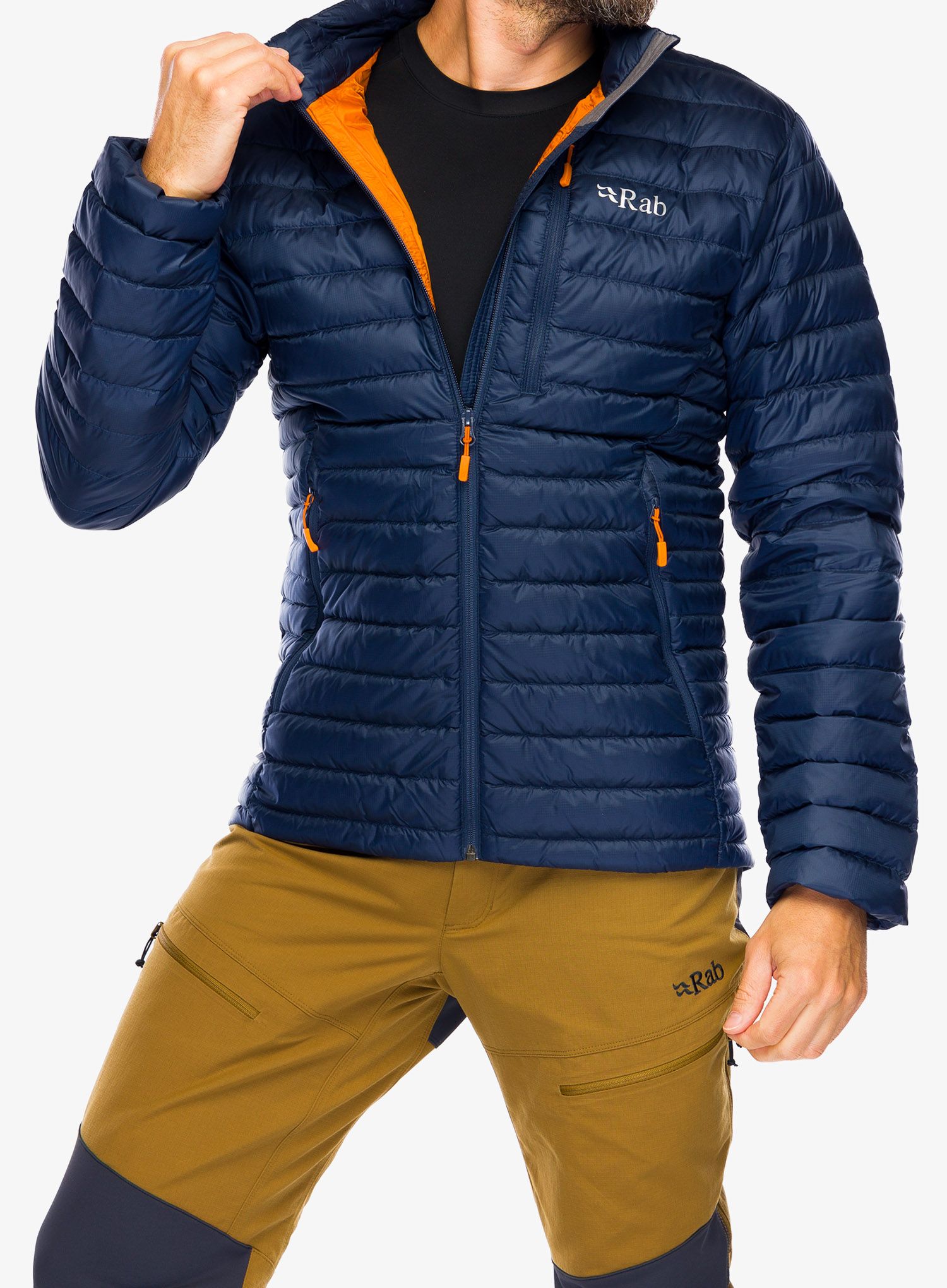 Пуховик Rab Microlight Jacket - deep ink/marmalade