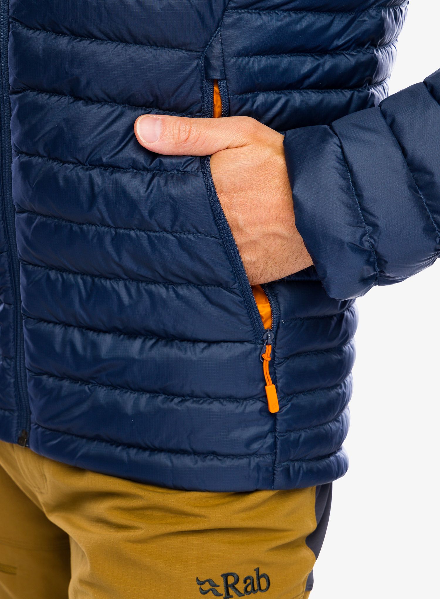 Пуховик Rab Microlight Jacket - deep ink/marmalade