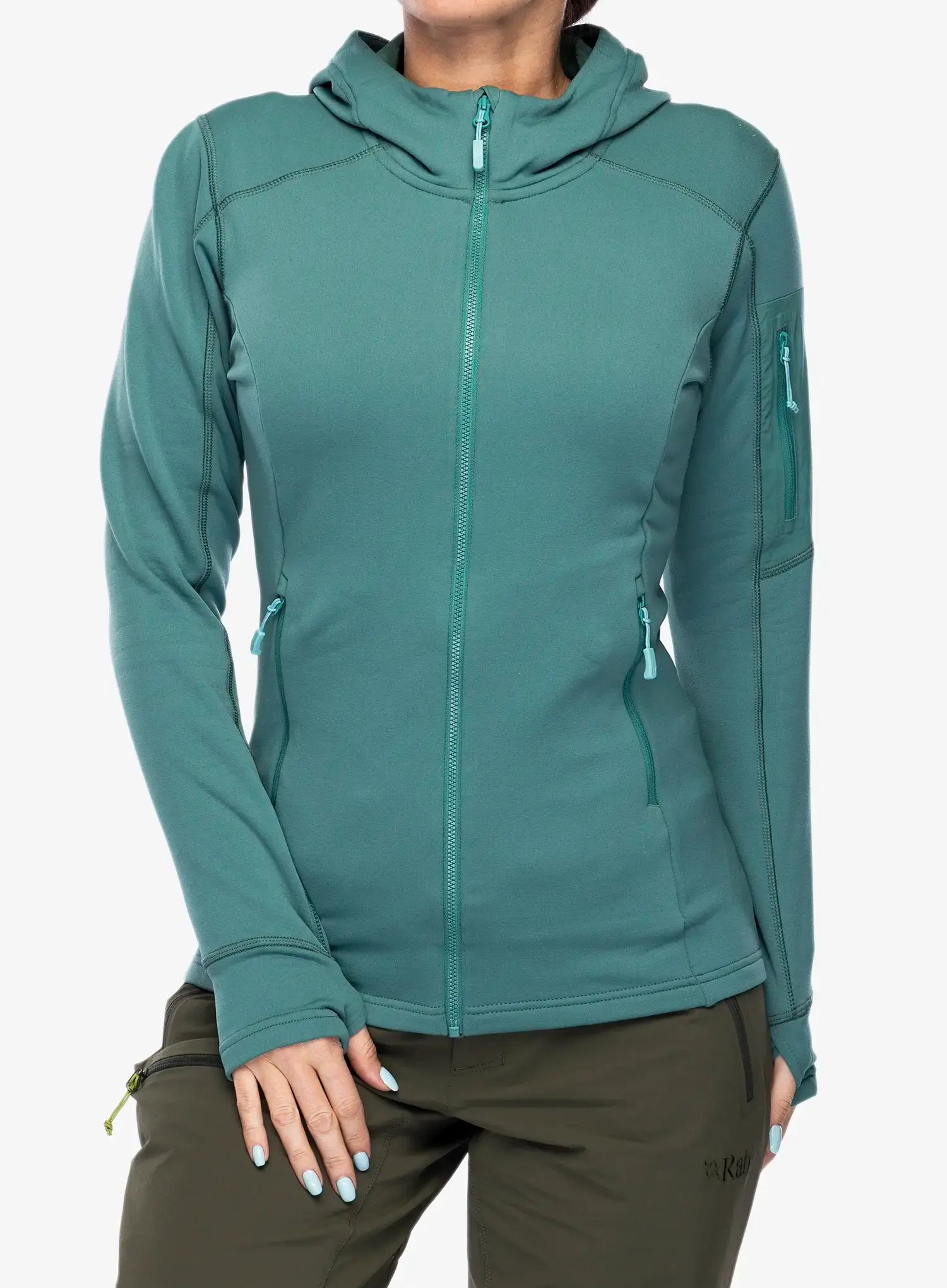 Кофта флісова жіноча Rab Modulus Hoody - eucalyptus