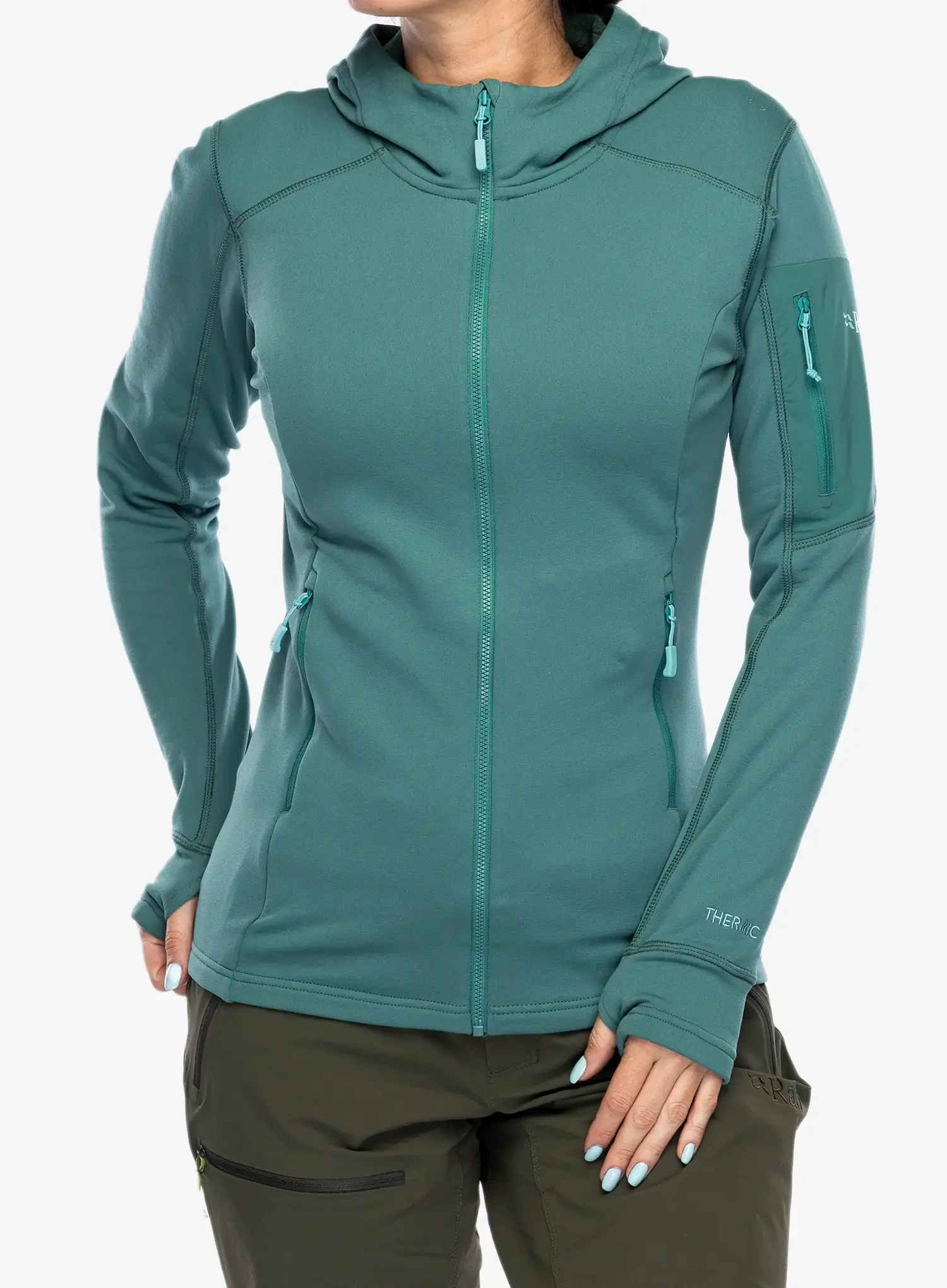 Кофта флісова жіноча Rab Modulus Hoody - eucalyptus