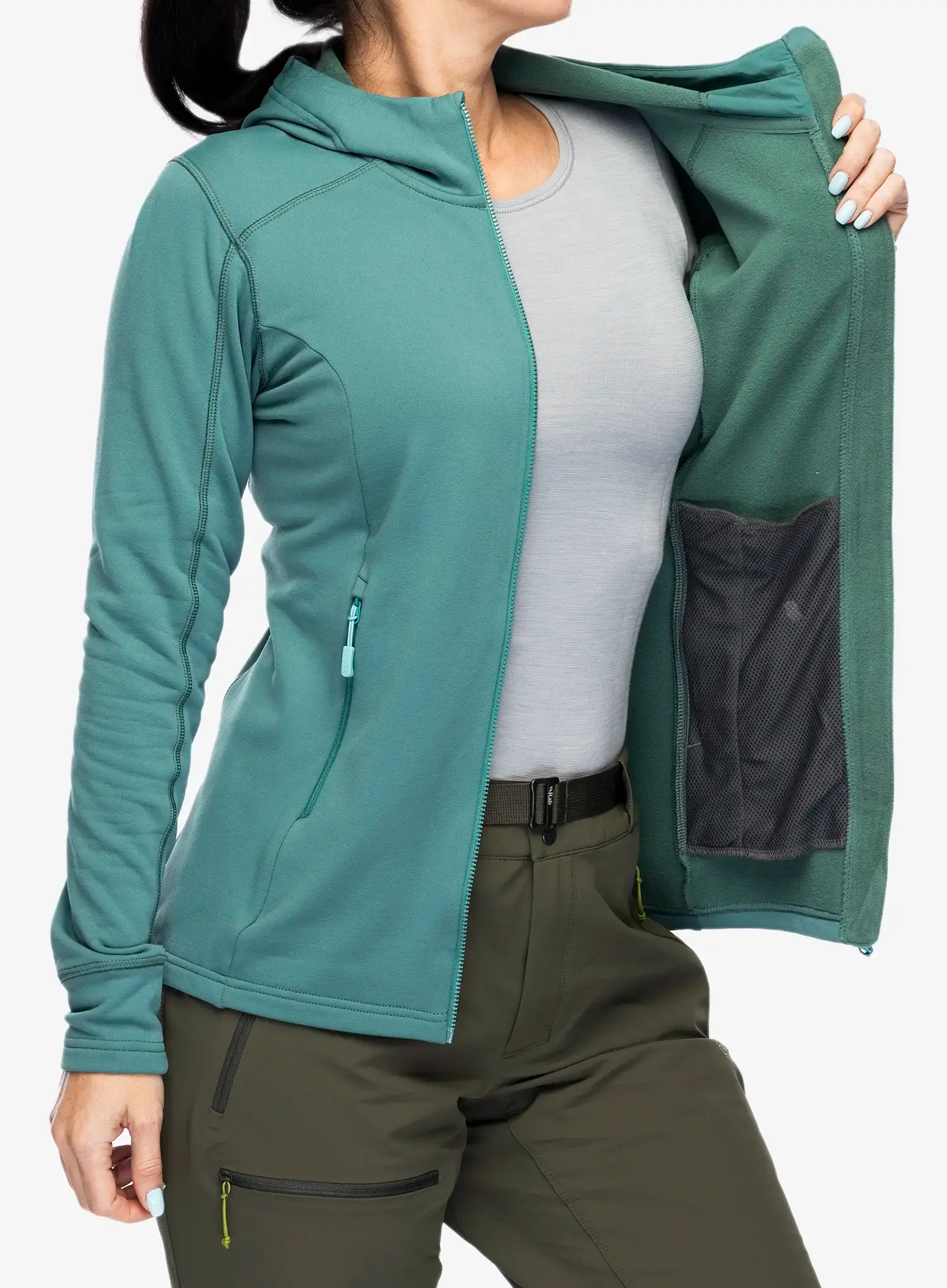 Кофта флісова жіноча Rab Modulus Hoody - eucalyptus
