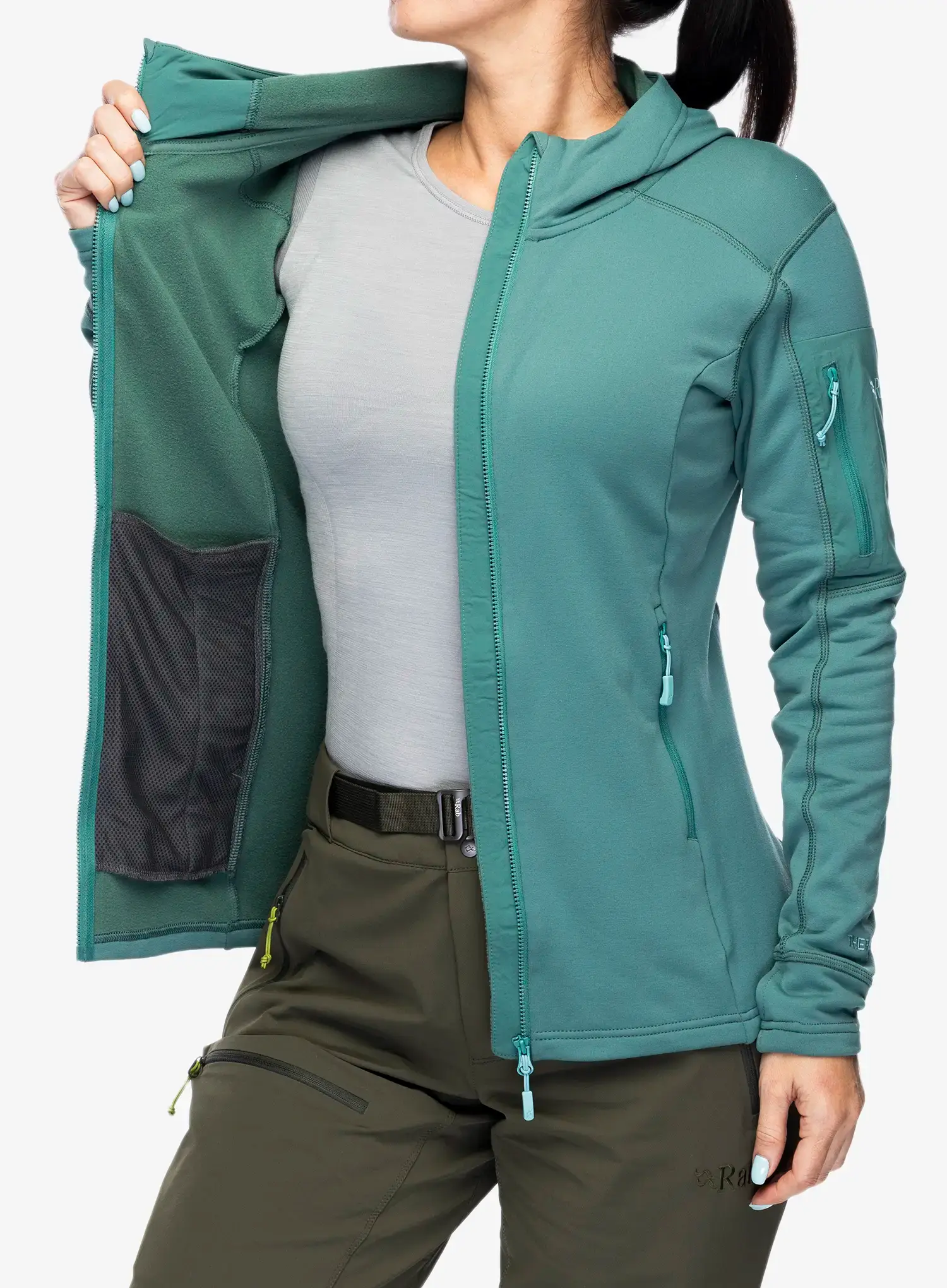 Кофта флісова жіноча Rab Modulus Hoody - eucalyptus