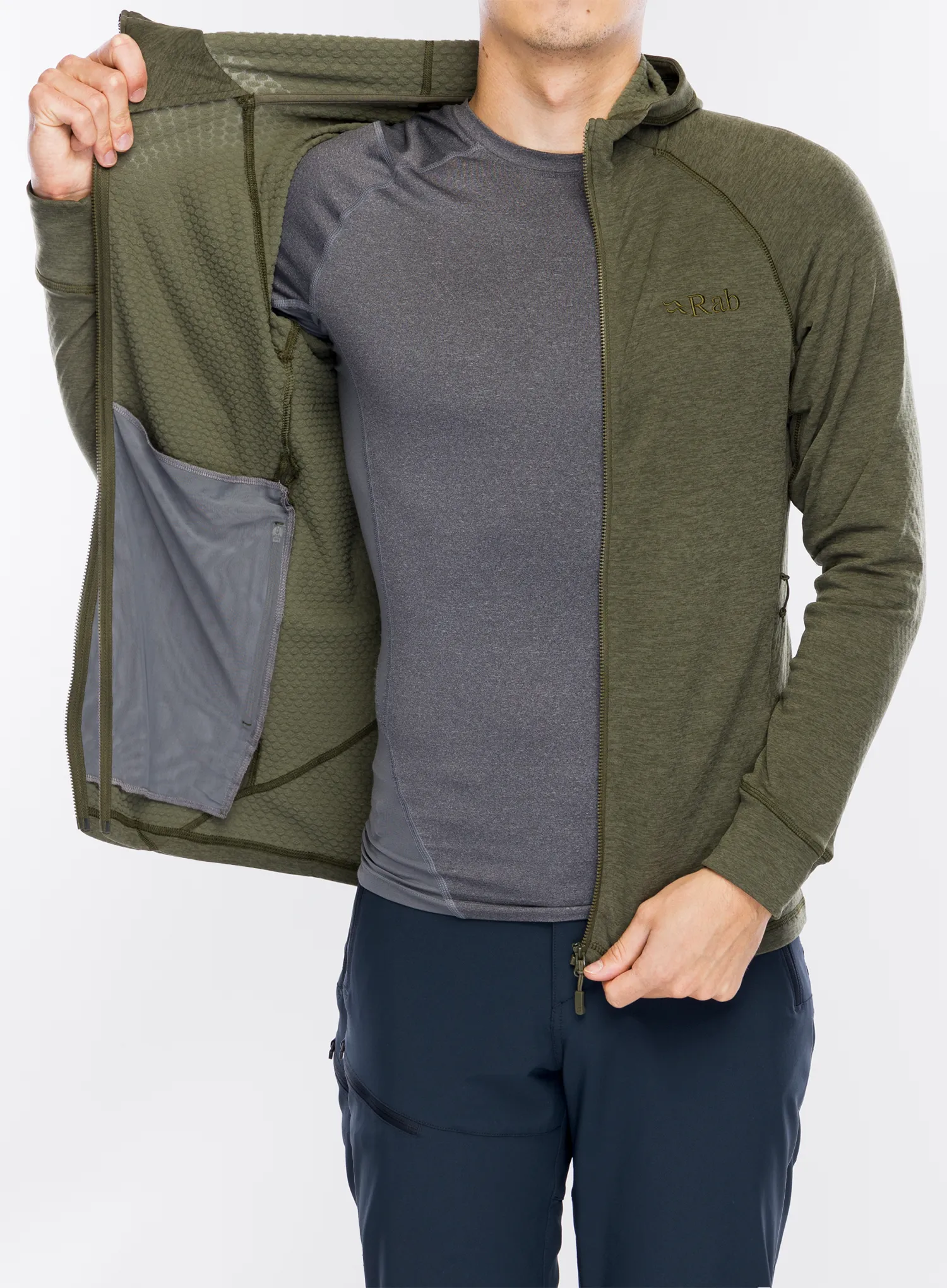 Кофта з каптуром Rab Nexus Hoody - olive/olive