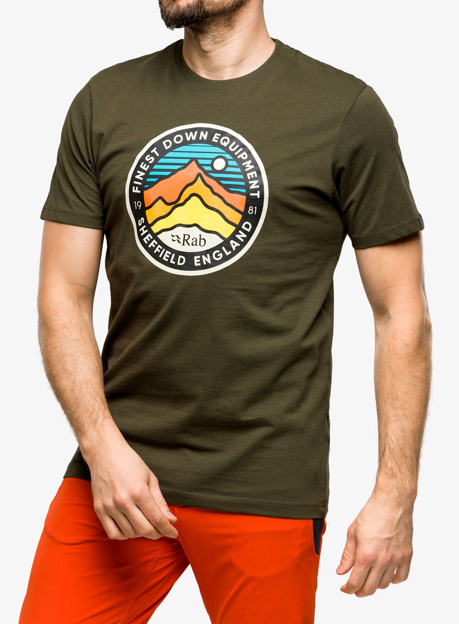 Футболка з принтом Rab Stance 3 Peaks S/S Tee - army