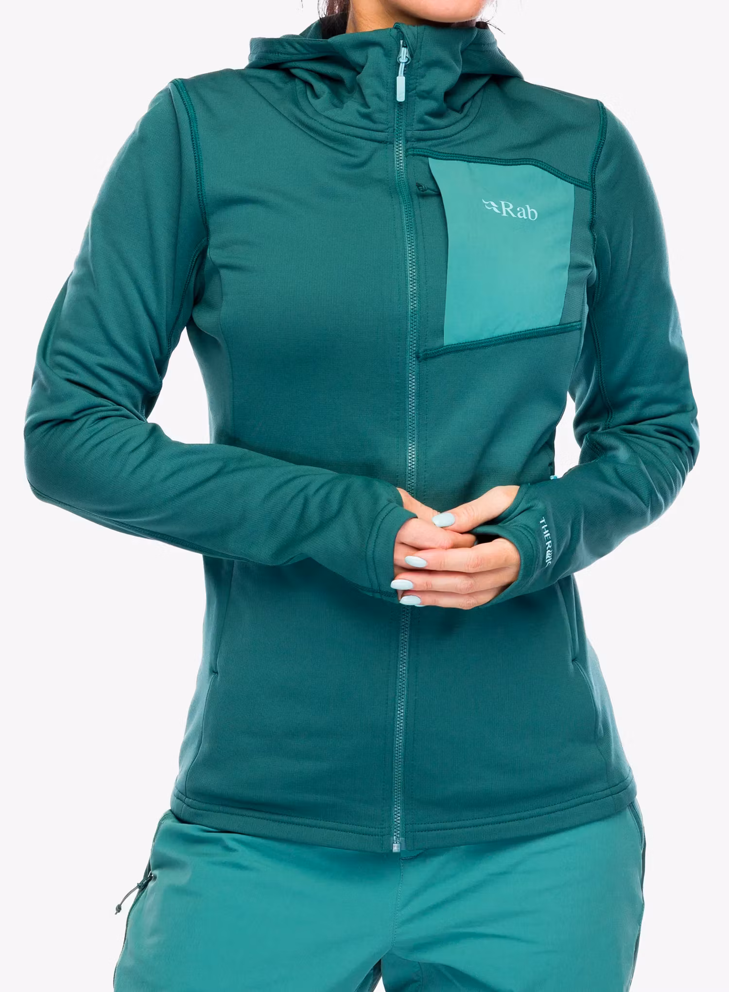 Кофта з каптуром жіноча Rab Superflux Hoody - green slate