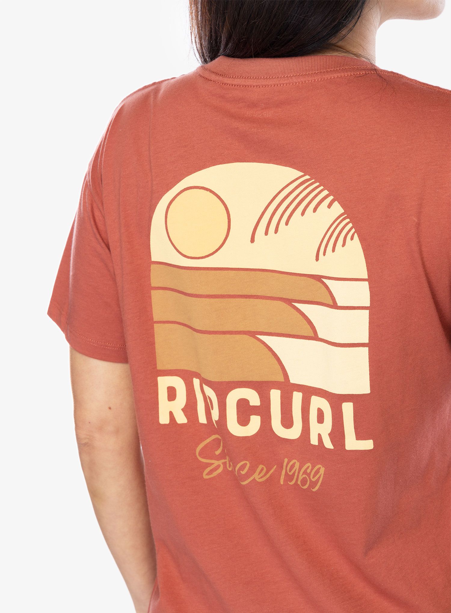 Футболка з принтом жіноча Rip Curl Line Up Relaxed Tee - maroon