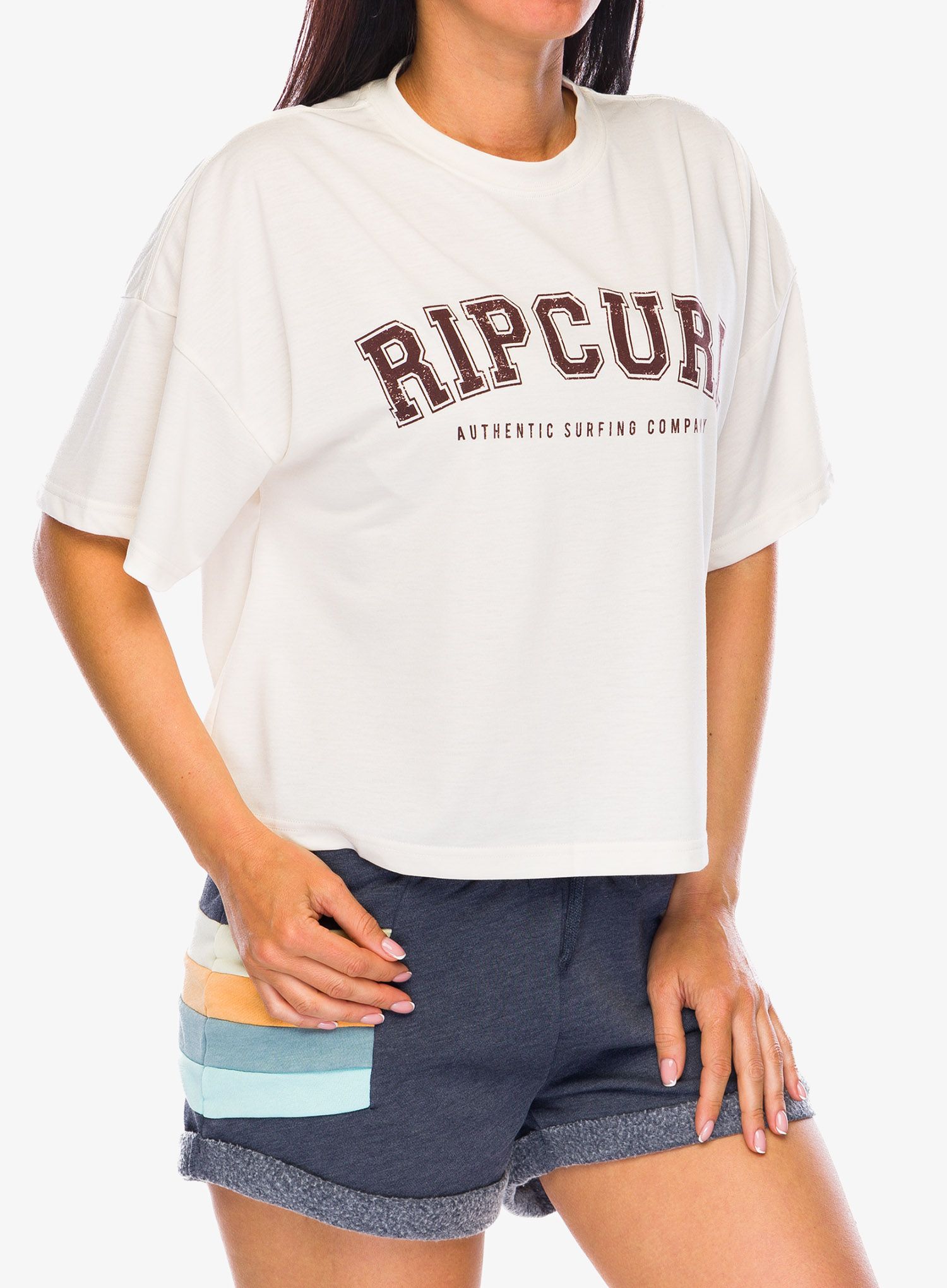 Футболка з принтом жіноча Rip Curl RSS Crop Tee - bone 