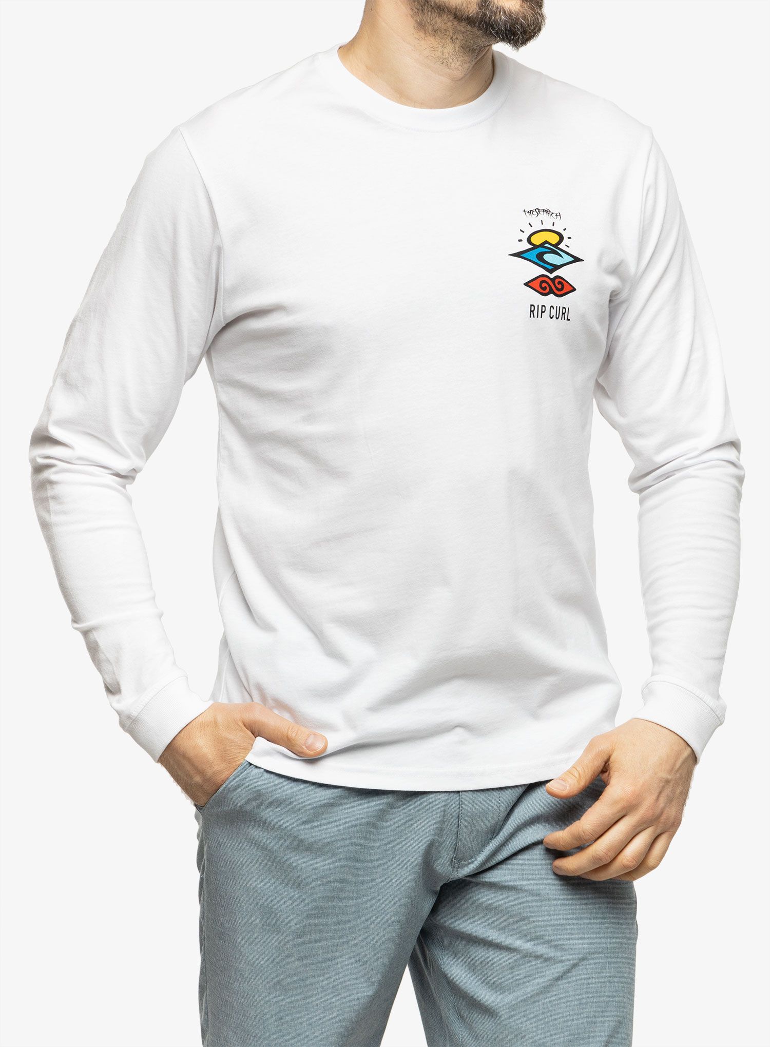Лонгслів Rip Curl Search Icon L/S Tee - white