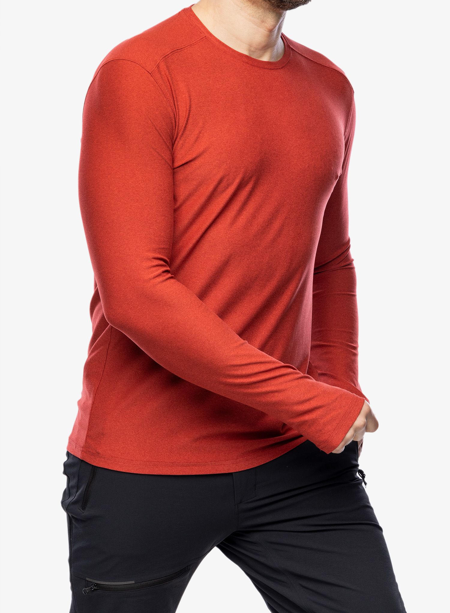 Лонгслів Royal Robbins Amp Lite Crew L/S - brick red htr