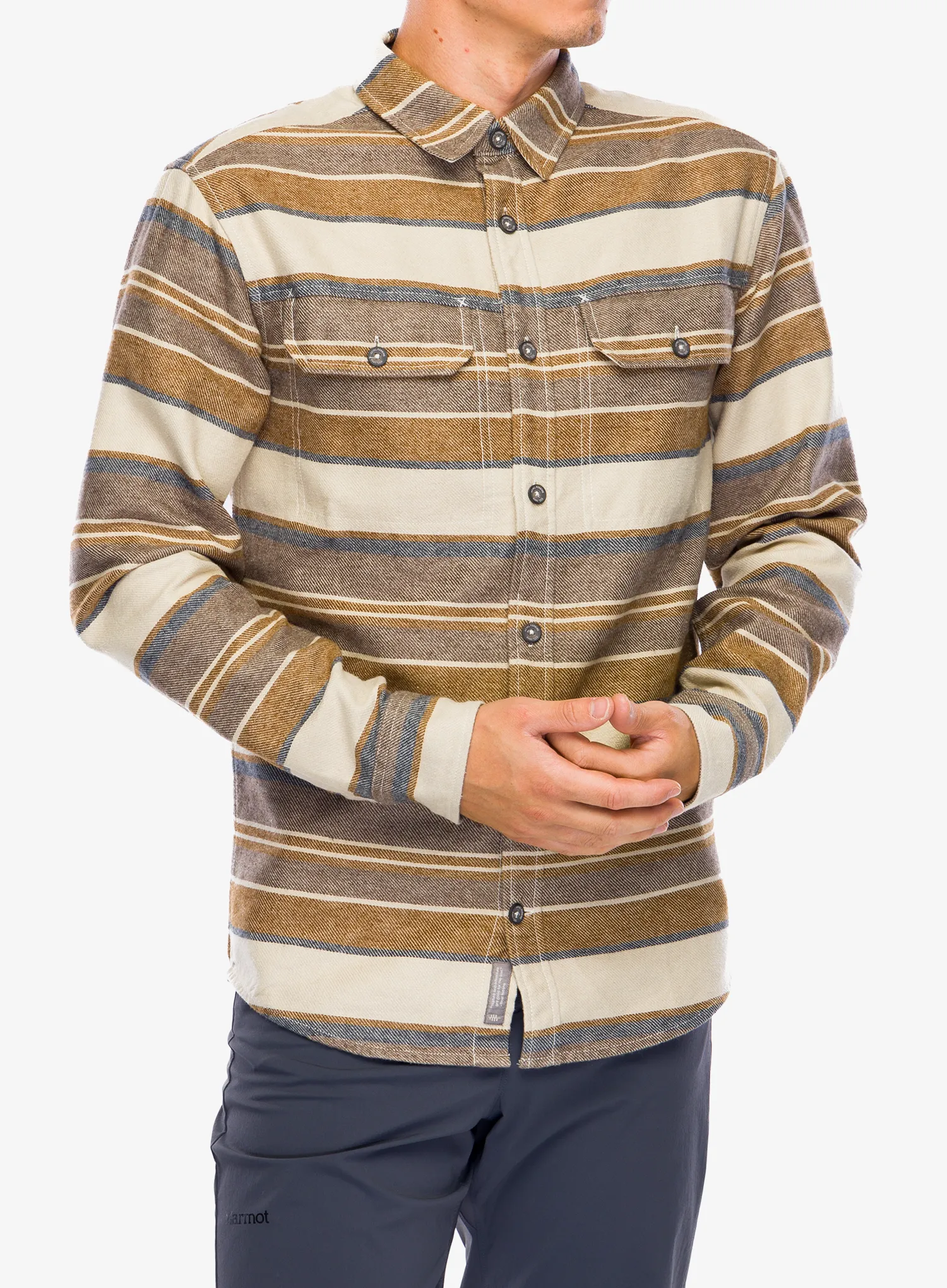 Сорочка Royal Robbins Clouds Rest Hemp LS - bistre pacific crest stripe