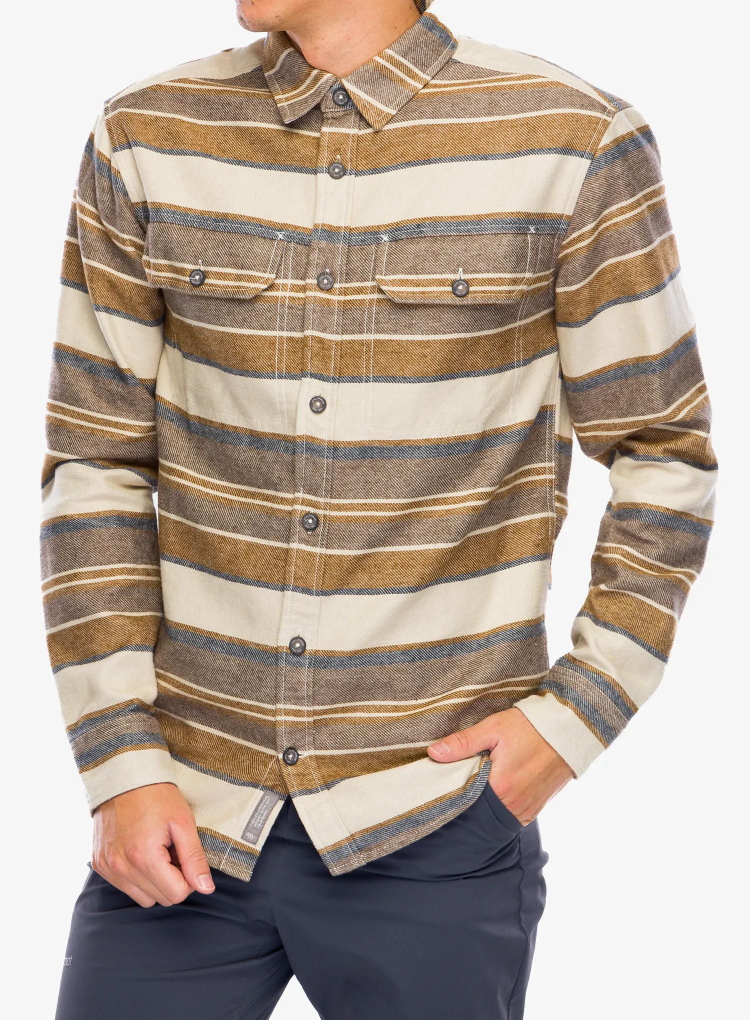 Сорочка Royal Robbins Clouds Rest Hemp LS - bistre pacific crest stripe