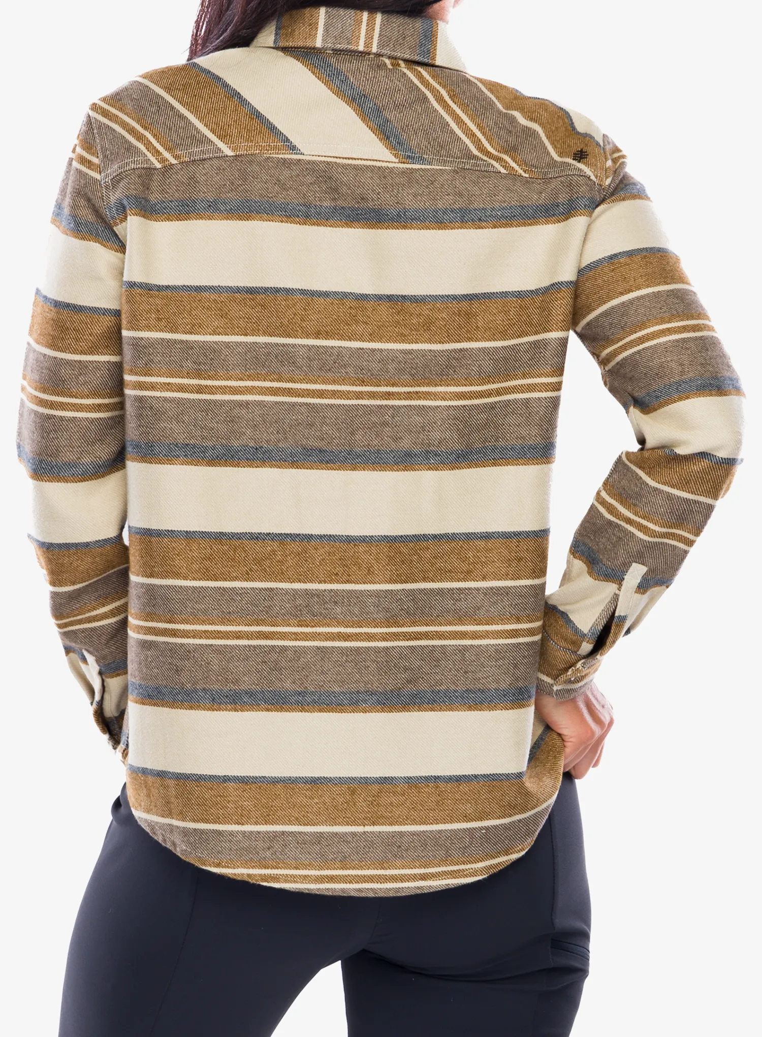 Сорочка жіноча Royal Robbins Clouds Rest Hemp LS - bistre pacific crest stripe