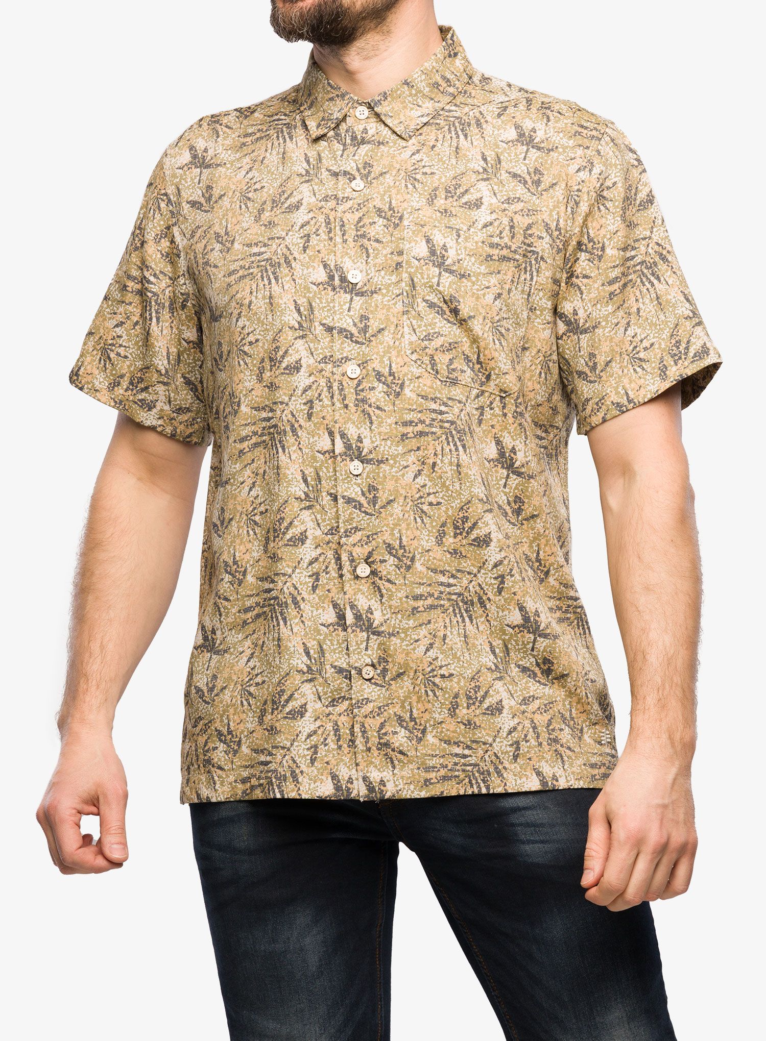 Сорочка Royal Robbins Comino Leaf S/S - forest roble pt