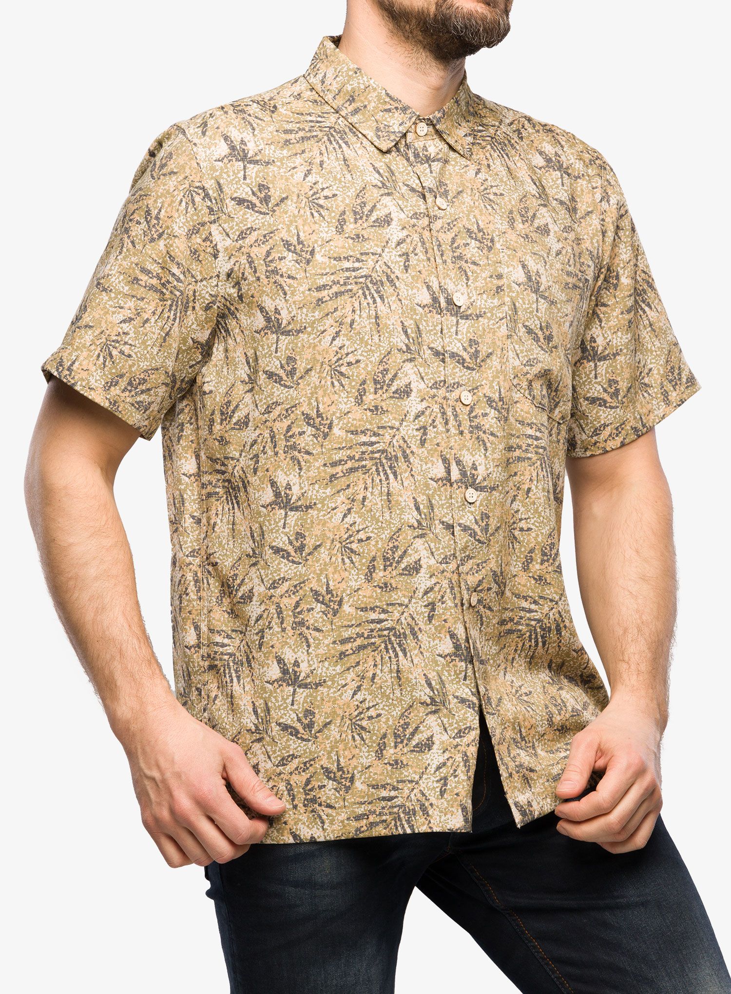 Сорочка Royal Robbins Comino Leaf S/S - forest roble pt