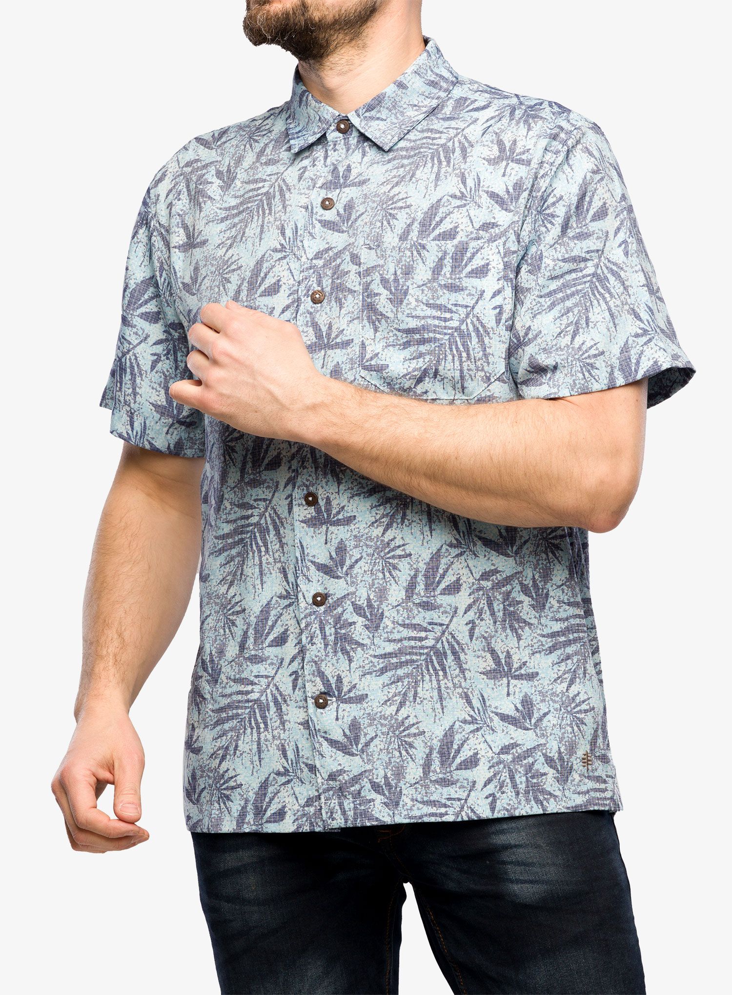 Сорочка Royal Robbins Comino Leaf S/S - sky blue roble pt