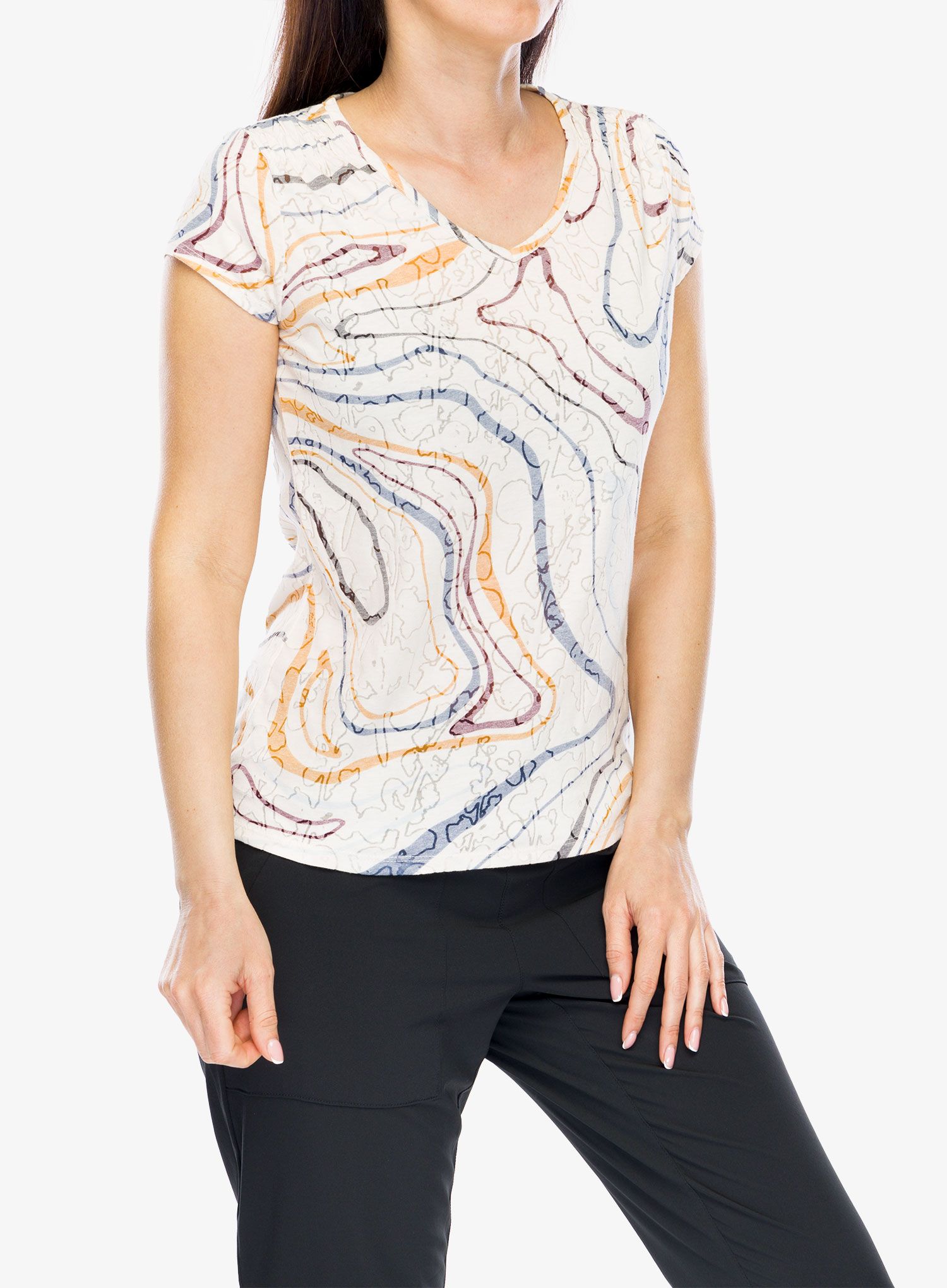 Футболка жіноча Royal Robbins Featherweight Tee - ivory tidal pt