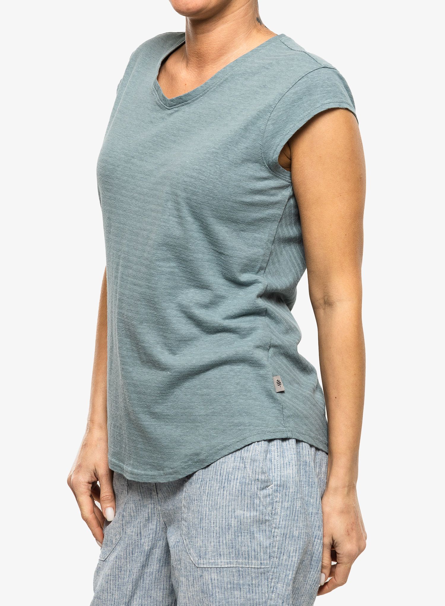 Футболка жіноча Royal Robbins Vacationer V-Neck SS - lt slate