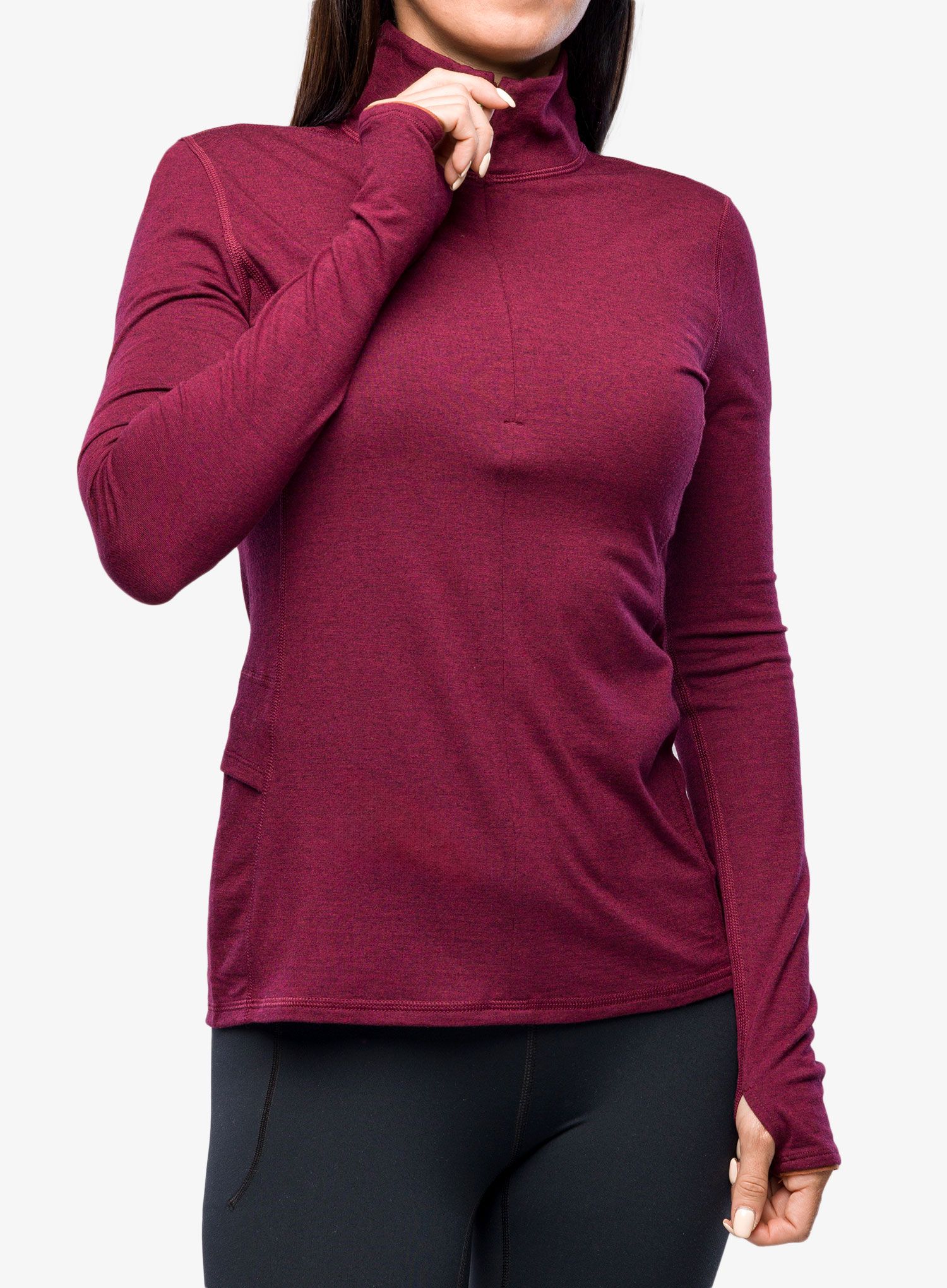 Кофта жіноча Royal Robbins Venturelayer 200 1/4 Zip LS - burnt grape htr