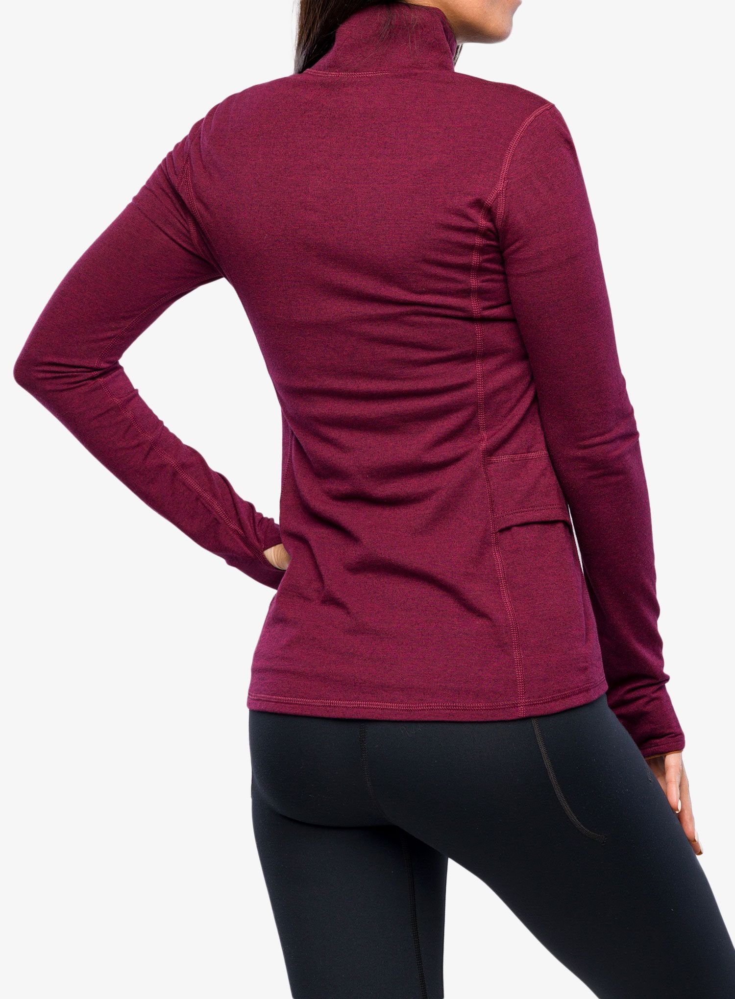 Кофта жіноча Royal Robbins Venturelayer 200 1/4 Zip LS - burnt grape htr