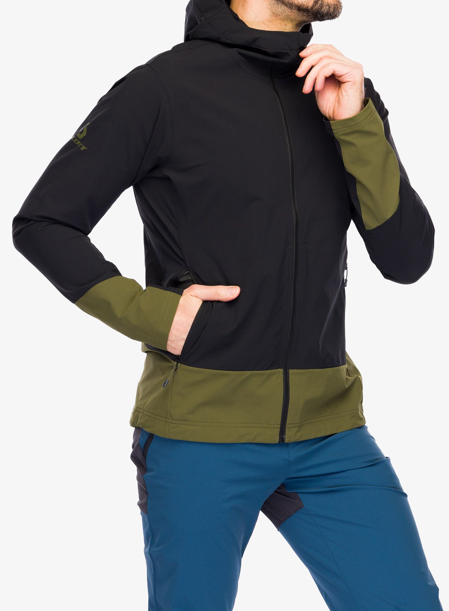 Куртка softshell SCOTT JKT Explorair Softshell SL - black/fir green