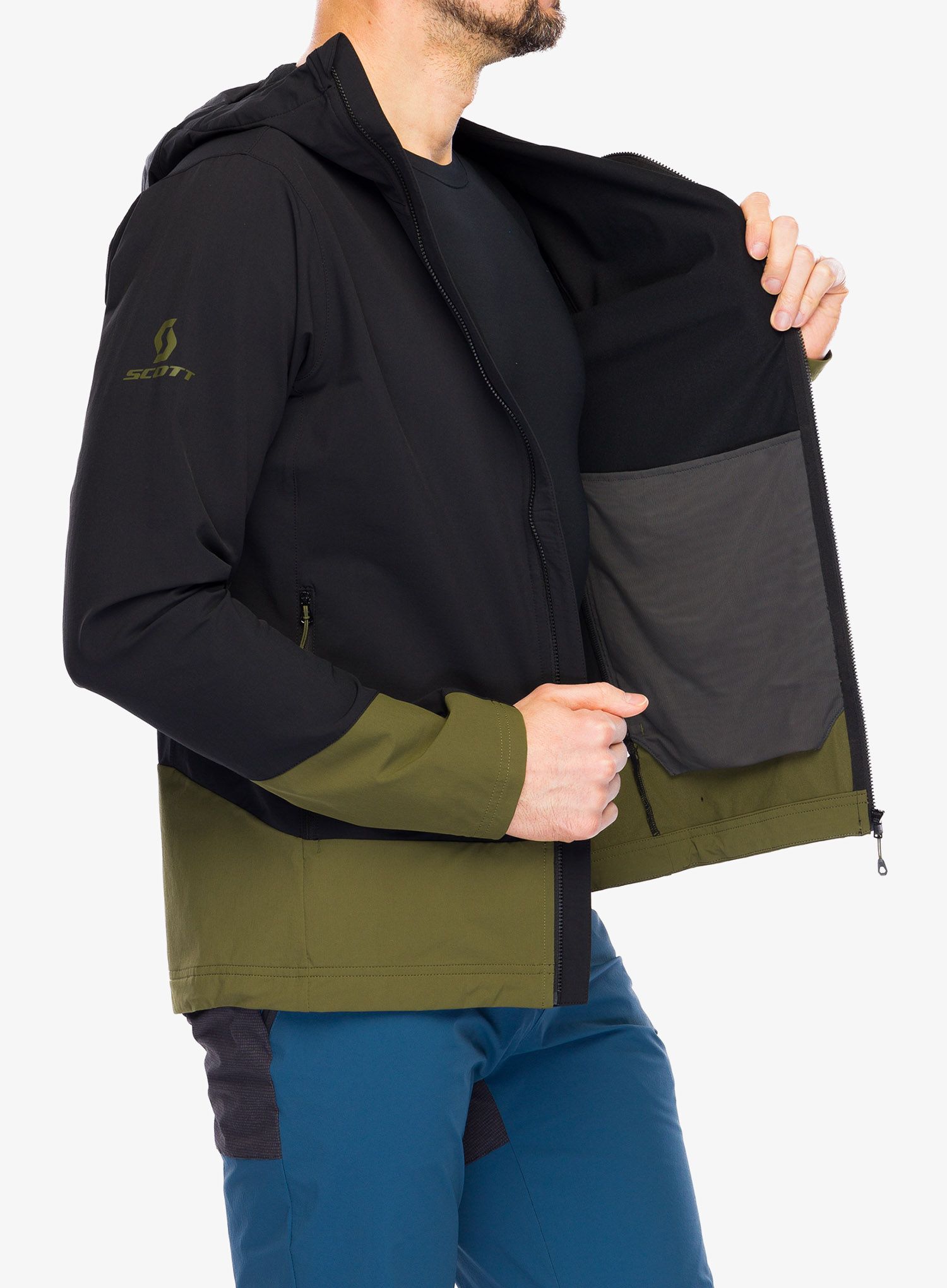 Куртка softshell SCOTT JKT Explorair Softshell SL - black/fir green