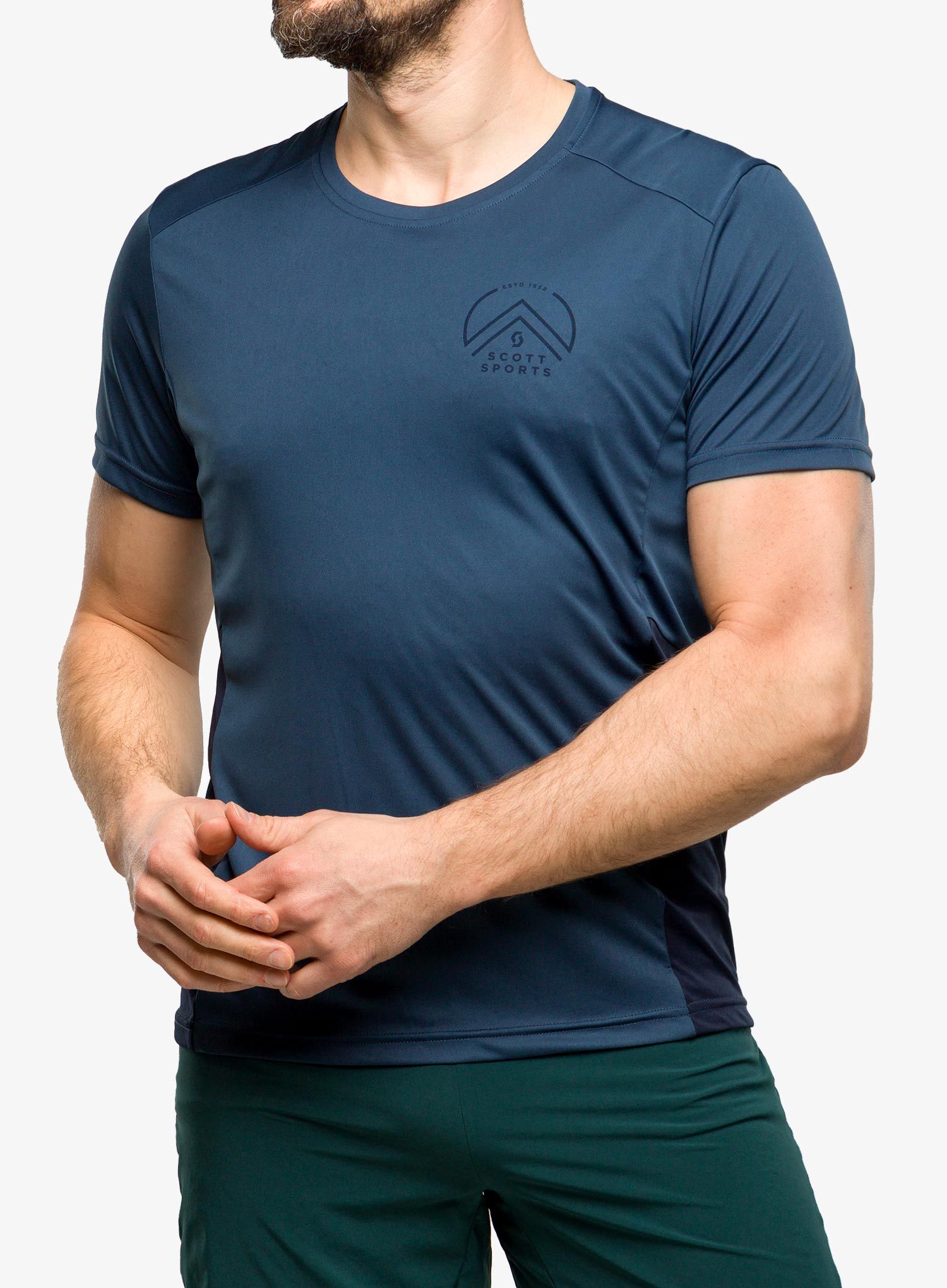 Швидковисихаюча футболка SCOTT Endurance Tech S/S - metal blue/dark blue