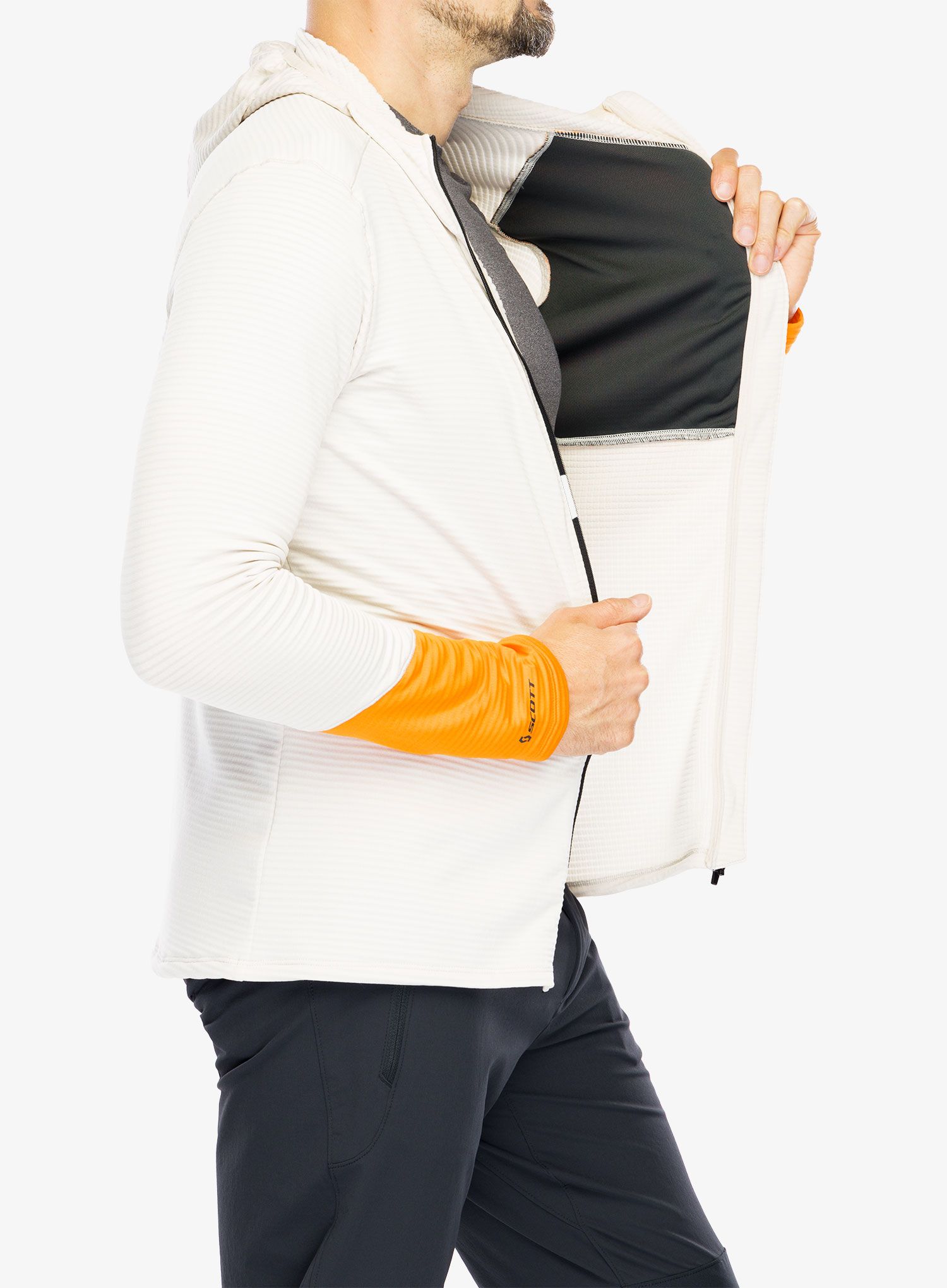 Кофта флісова SCOTT Hoody Defined Light - dust white/flash orange
