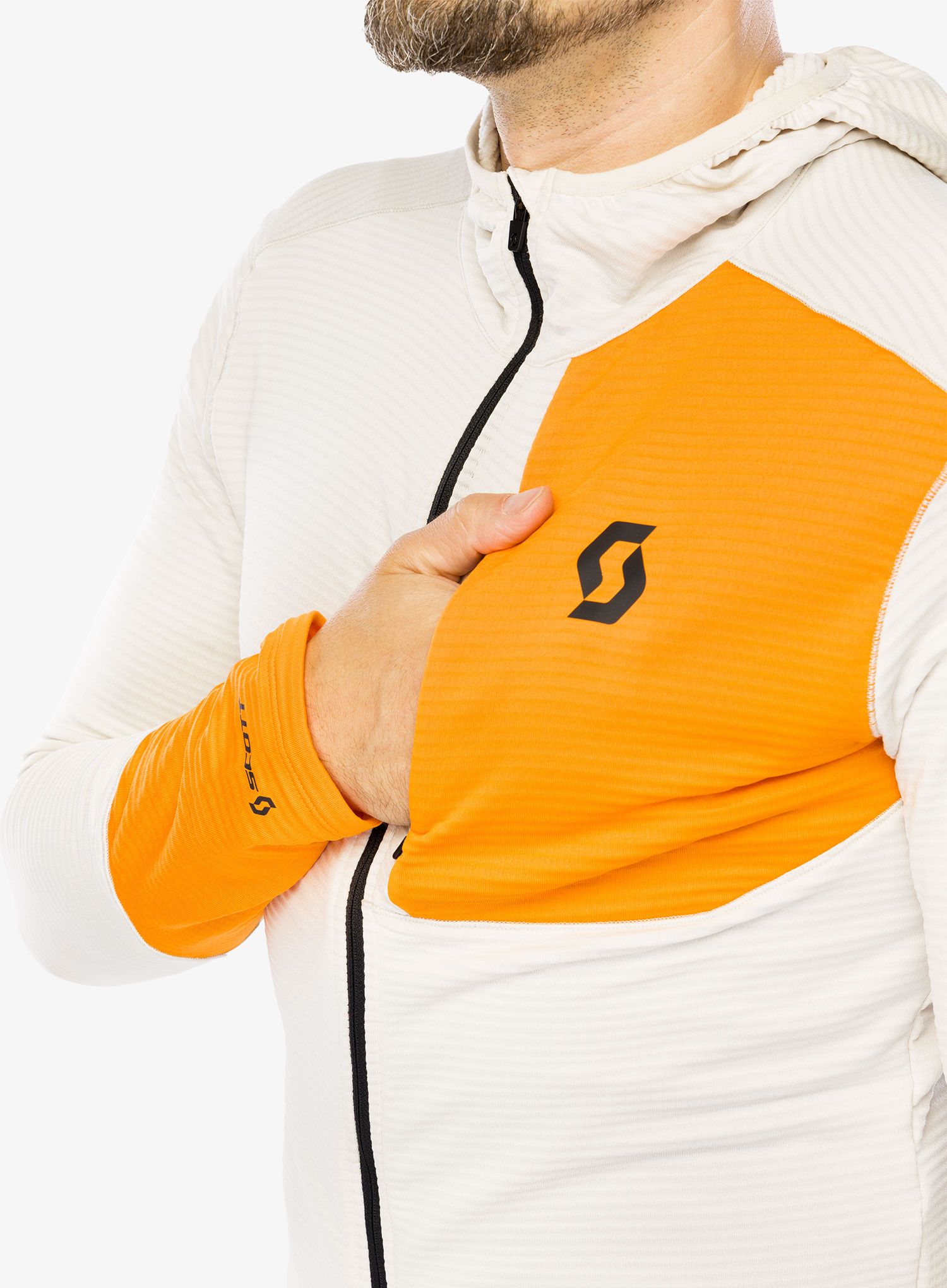 Кофта флісова SCOTT Hoody Defined Light - dust white/flash orange