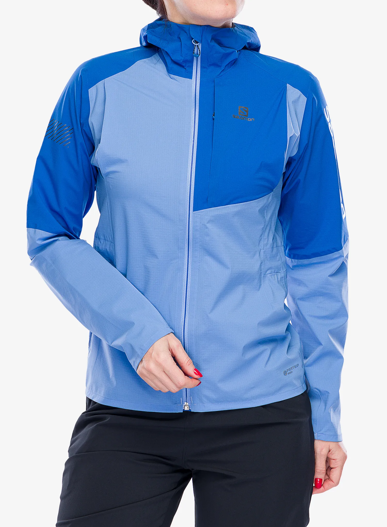 Куртка для бігу жіноча Salomon Bonatti Trail Jacket - provence/nautical blue