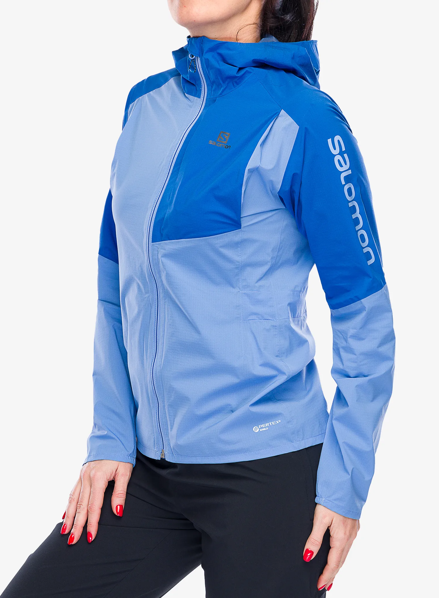 Куртка для бігу жіноча Salomon Bonatti Trail Jacket - provence/nautical blue