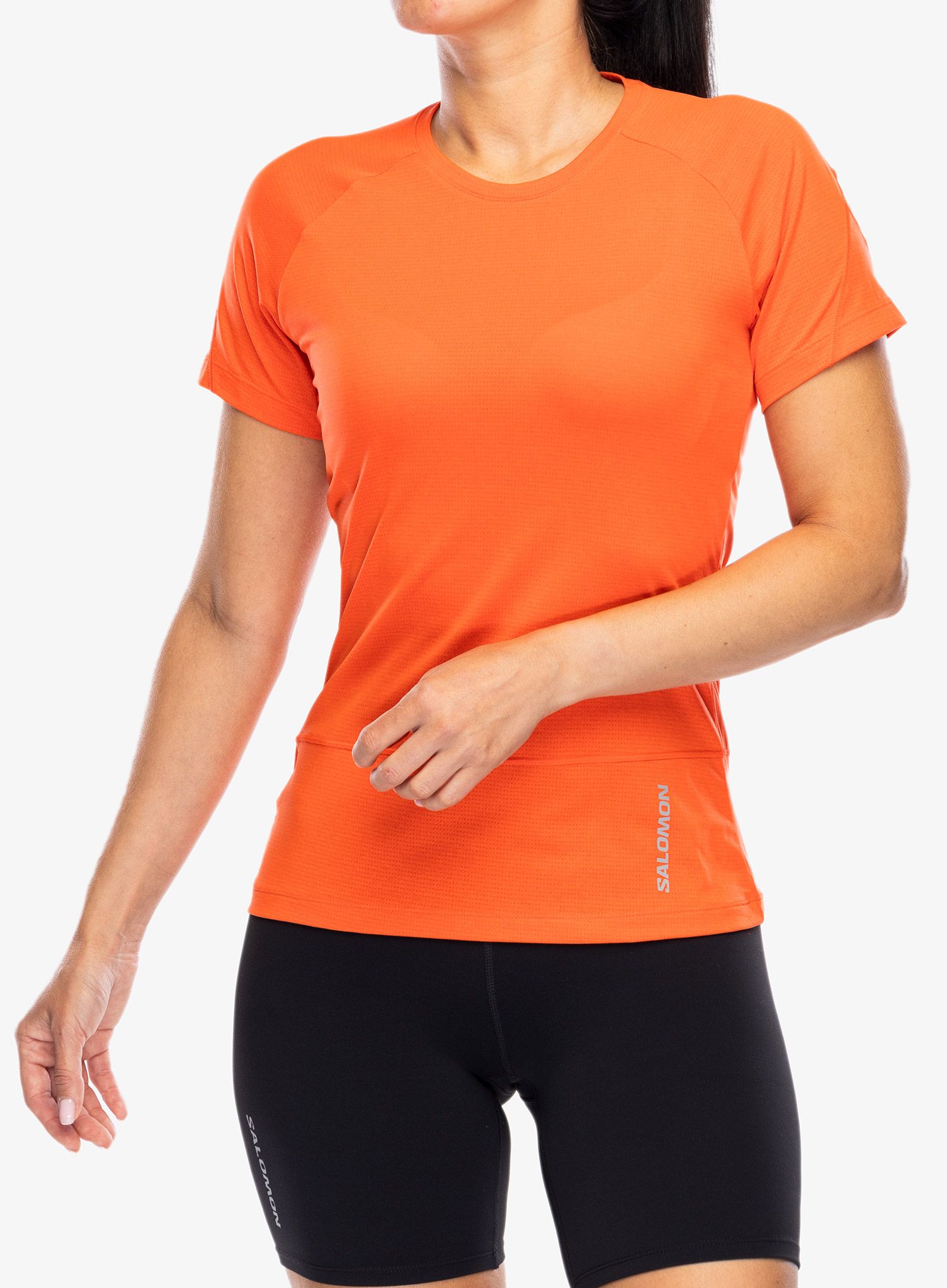 Футболка для бігу жіноча Salomon Cross Run S/S Tee - cherry tomat