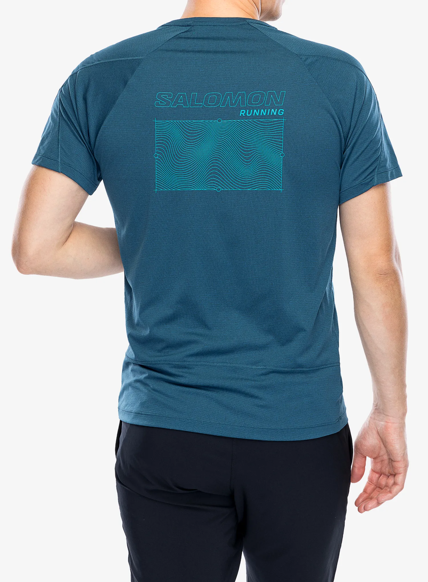 Швидковисихаюча футболка Salomon Cross Run S/S GFX - deep dive