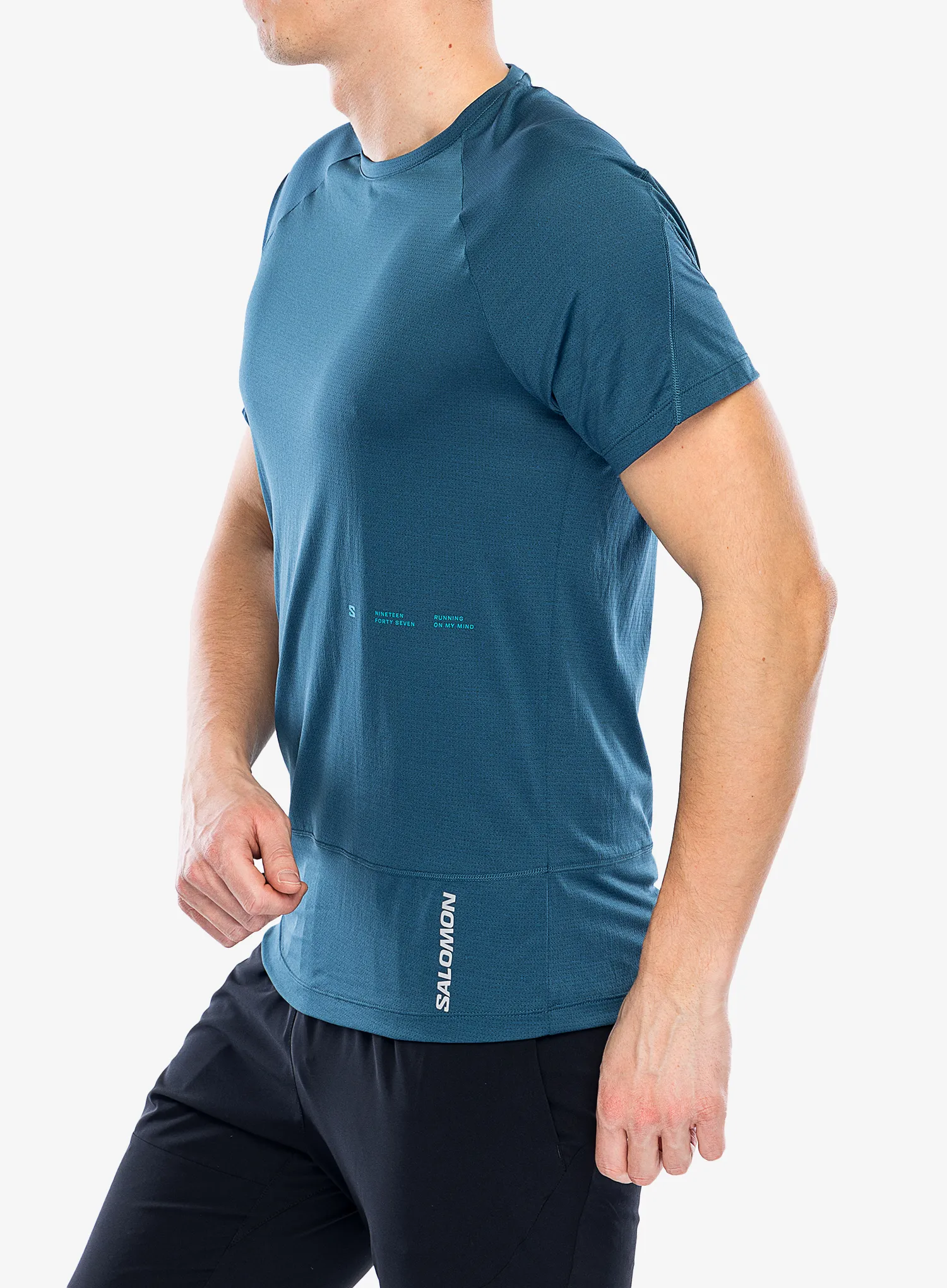 Швидковисихаюча футболка Salomon Cross Run S/S GFX - deep dive