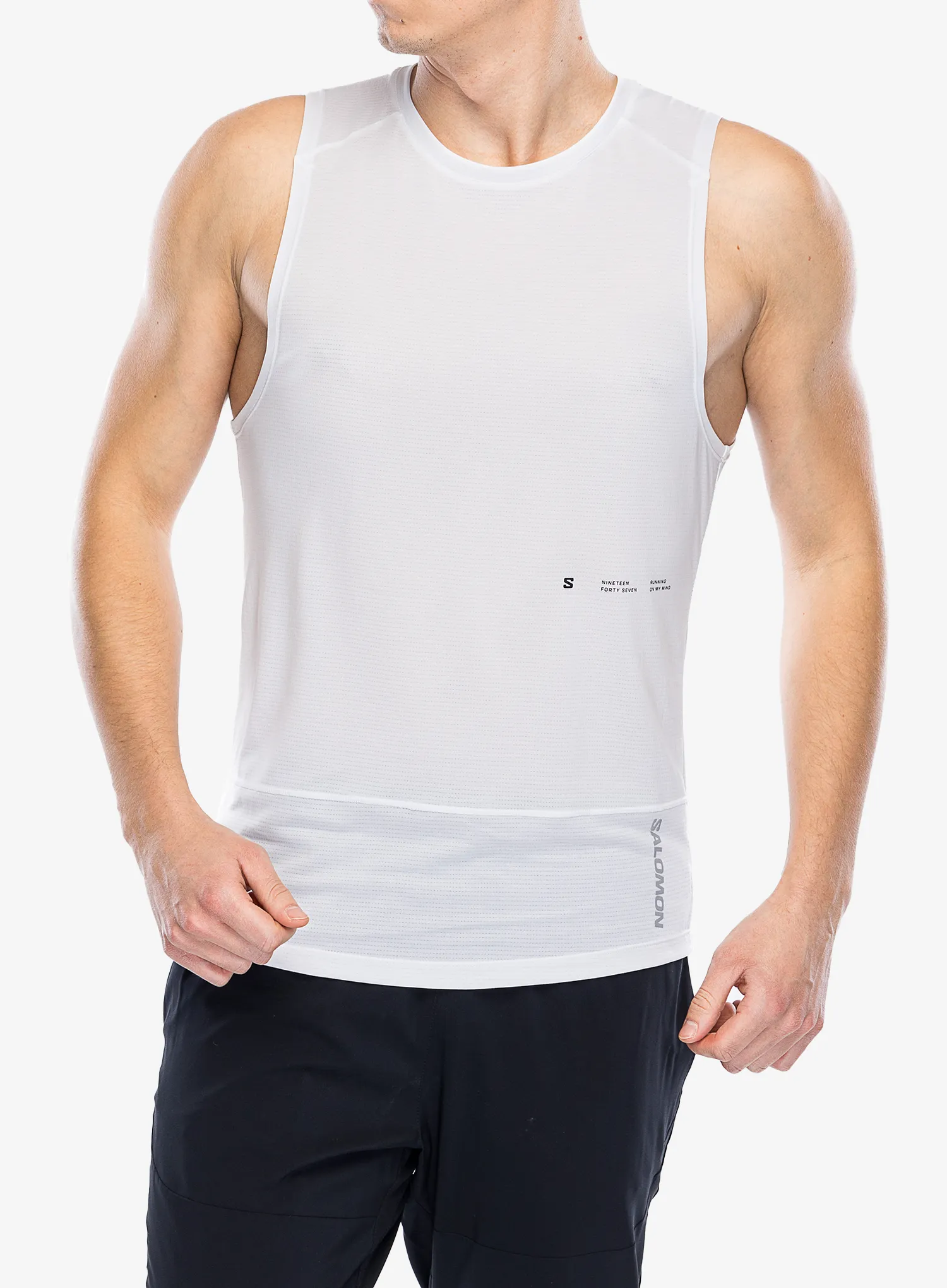 Футболка для бігу Salomon Cross Run Tank GFX - white