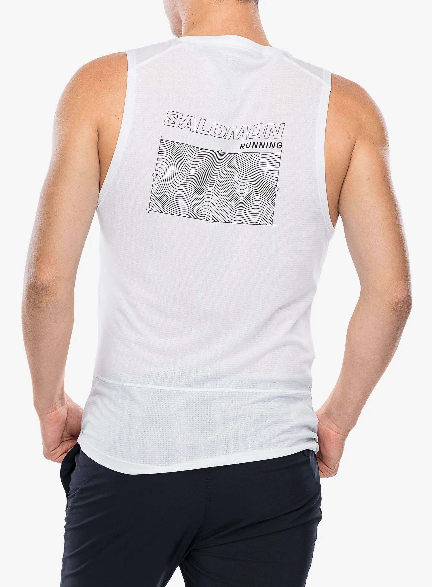 Футболка для бігу Salomon Cross Run Tank GFX - white