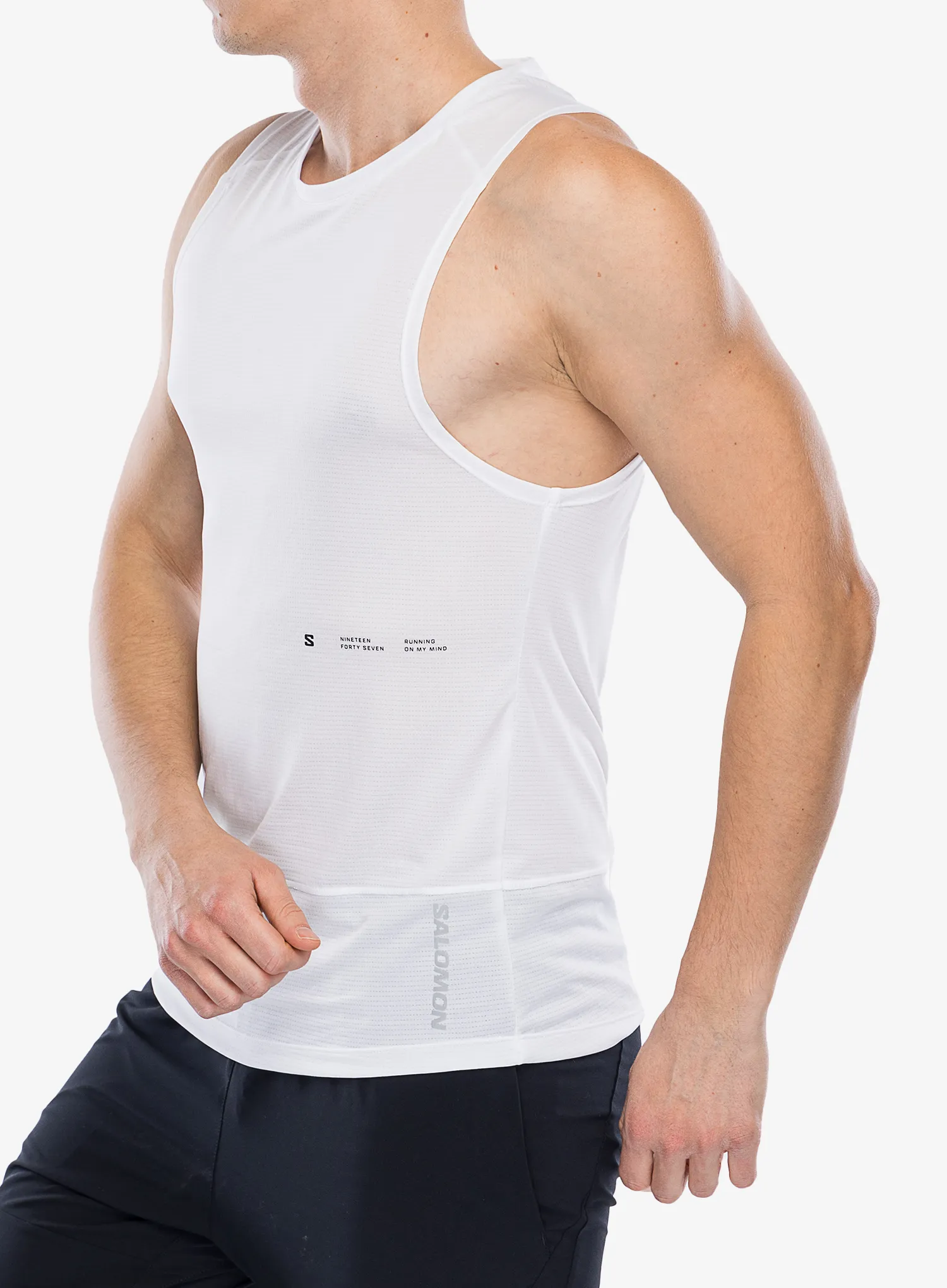 Футболка для бігу Salomon Cross Run Tank GFX - white