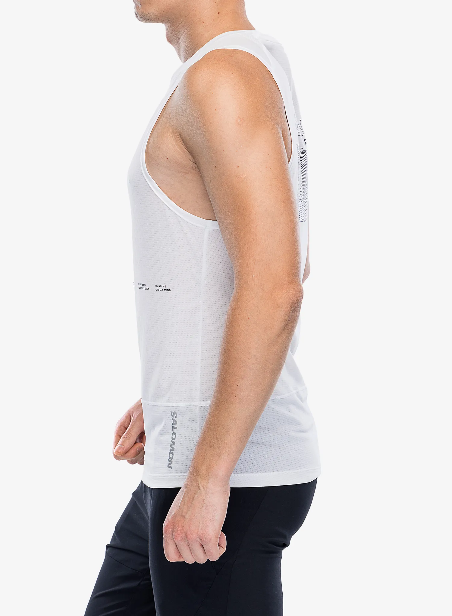 Футболка для бігу Salomon Cross Run Tank GFX - white