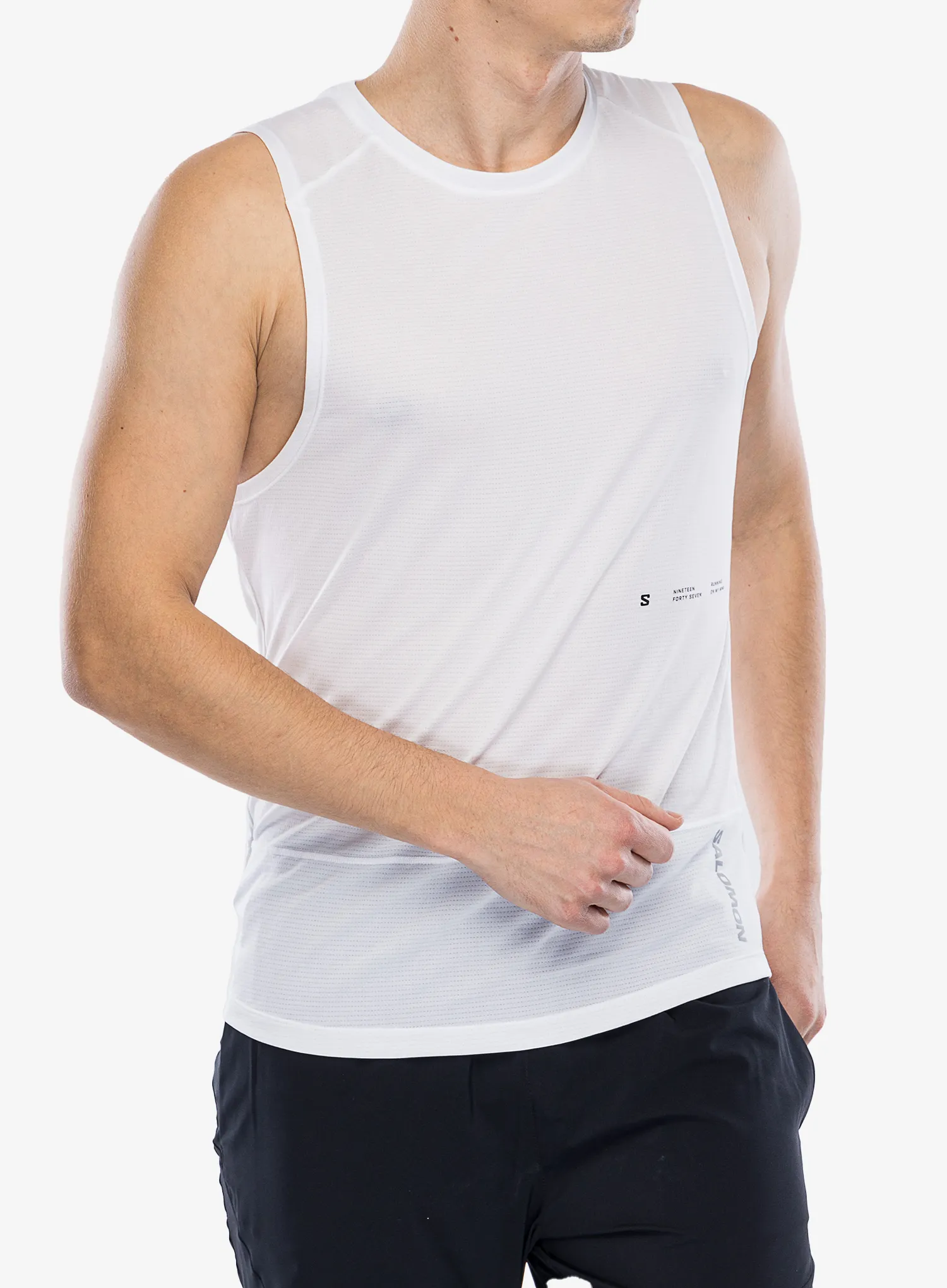 Футболка для бігу Salomon Cross Run Tank GFX - white