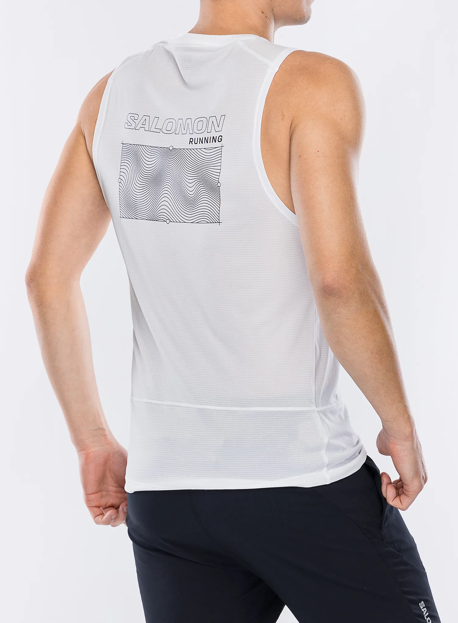 Футболка для бігу Salomon Cross Run Tank GFX - white
