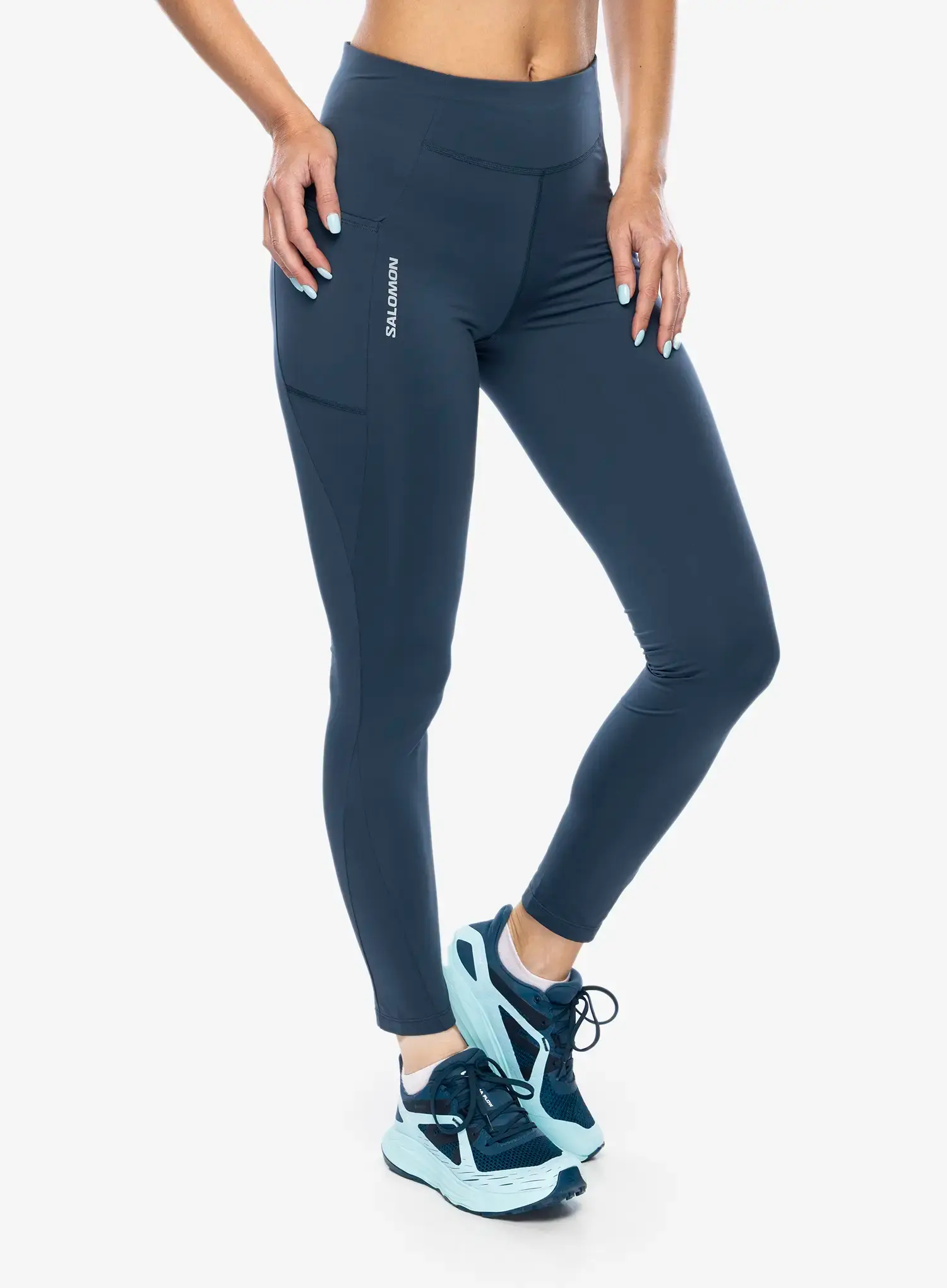 Штани для бігу жіночі Salomon Cross Warm Tight - midnight navy