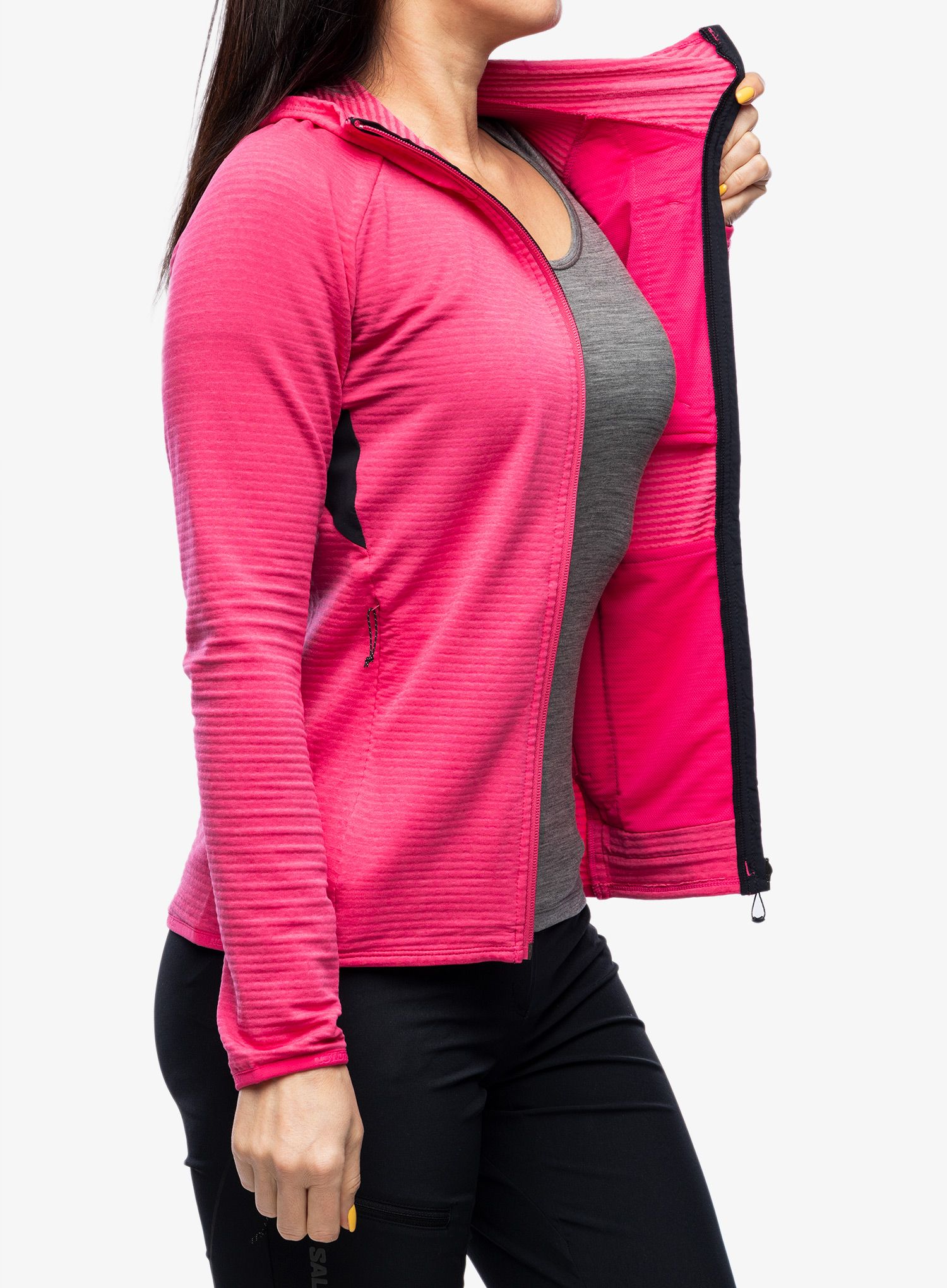 Кофта на замку жіноча Salomon Essential Ltwarm FZ HD - beetroot purple