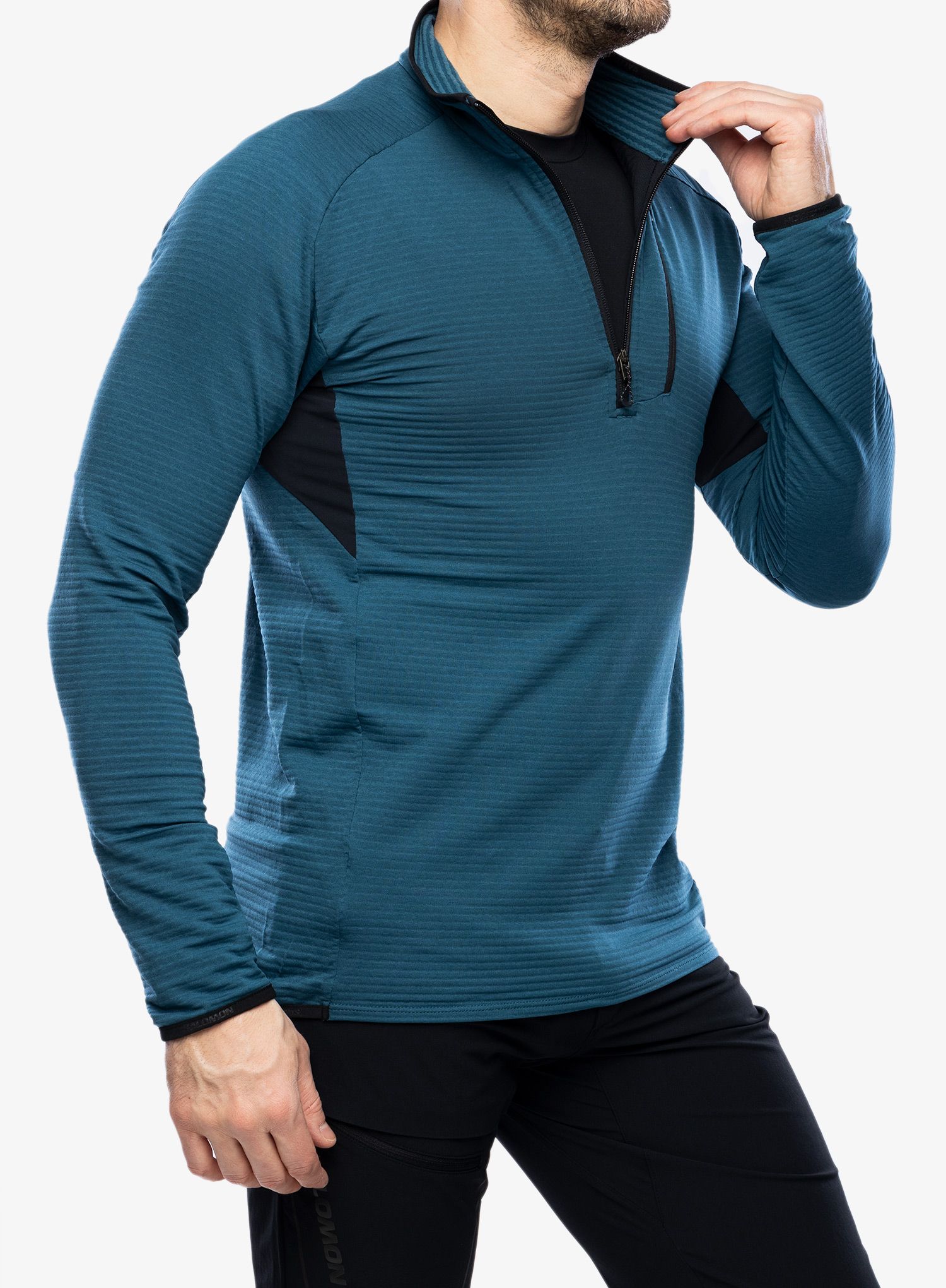 Кофта на блискавці Salomon Essential Ltwarm HZ - deep dive/black