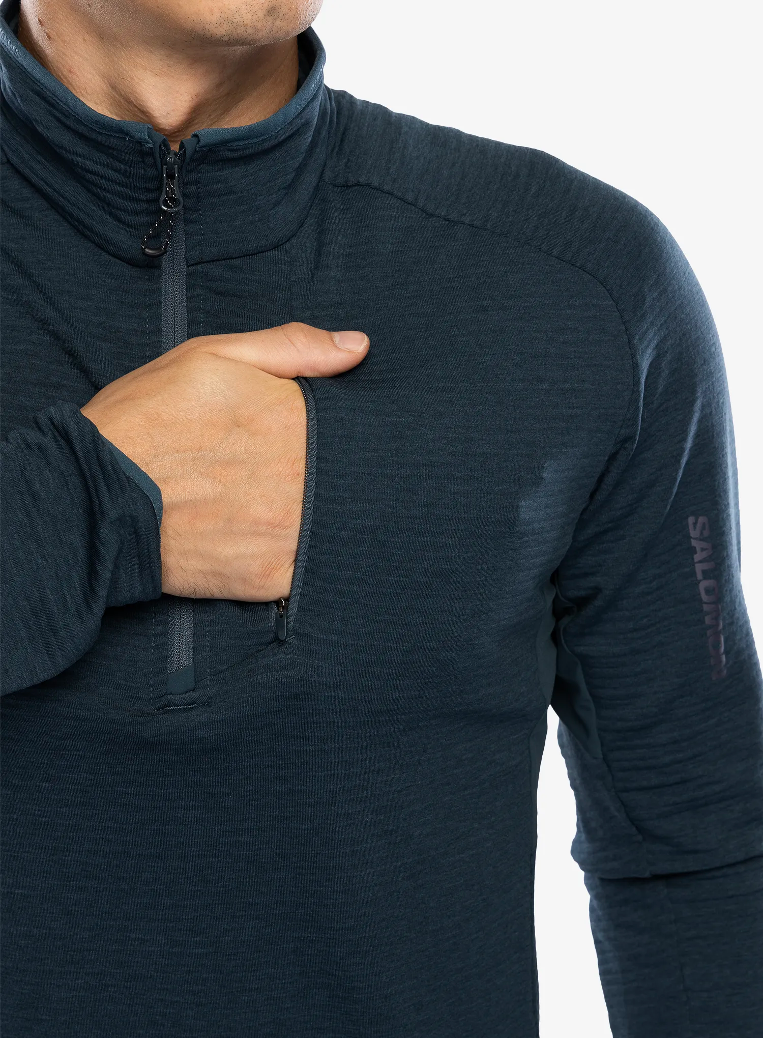 Кофта флісова Salomon Essential Ltwarm HZ - midnight navy