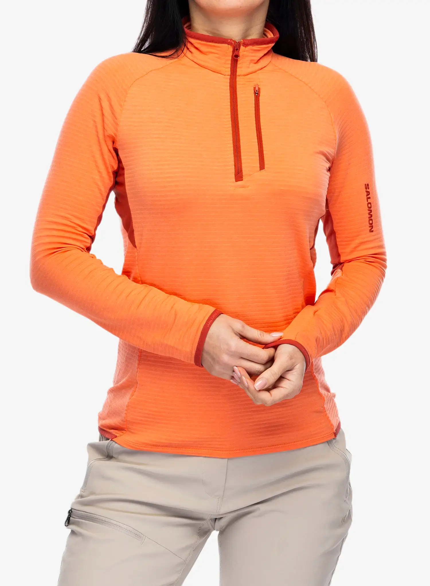 Кофта на блискавці жіноча Salomon Essential Ltwarm Hz - coral